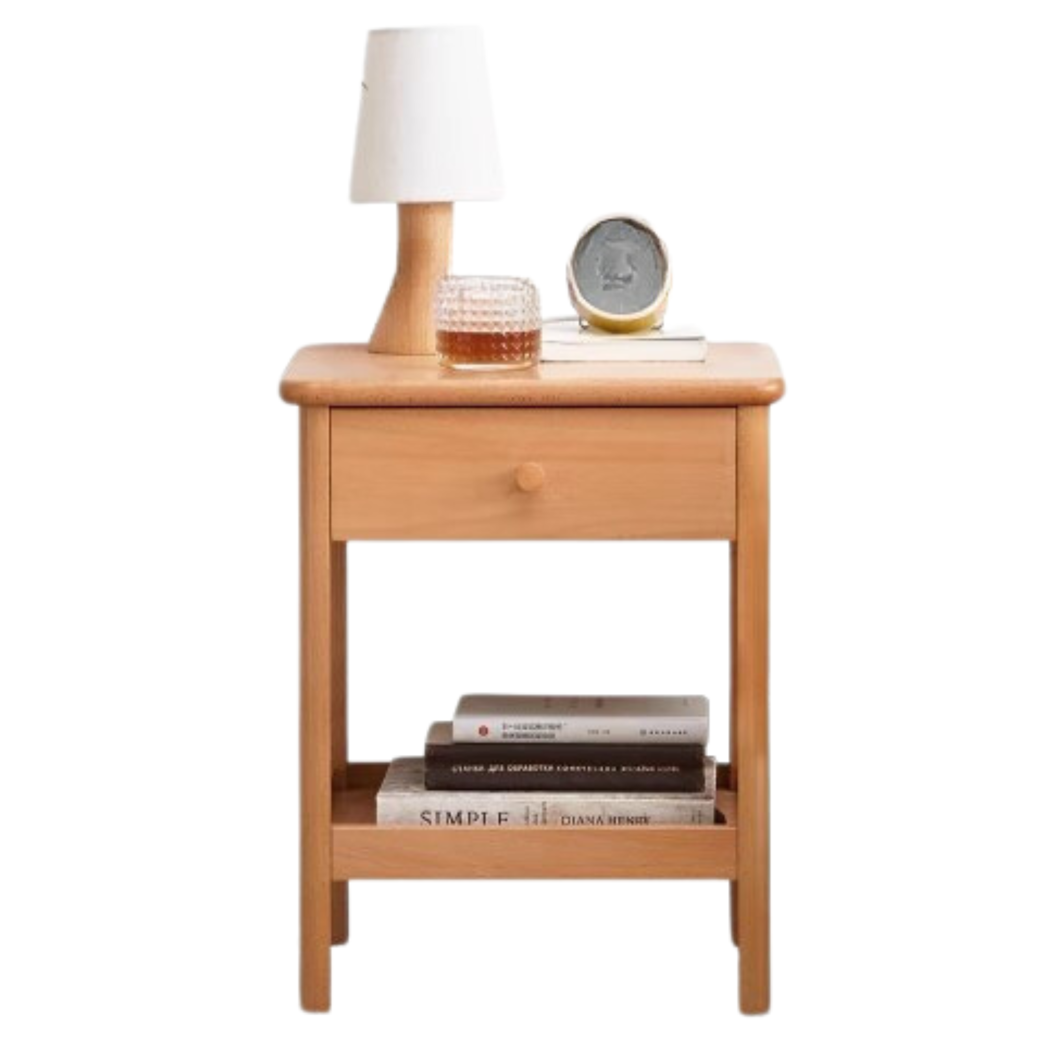 Beech Solid Wood Nightstand.