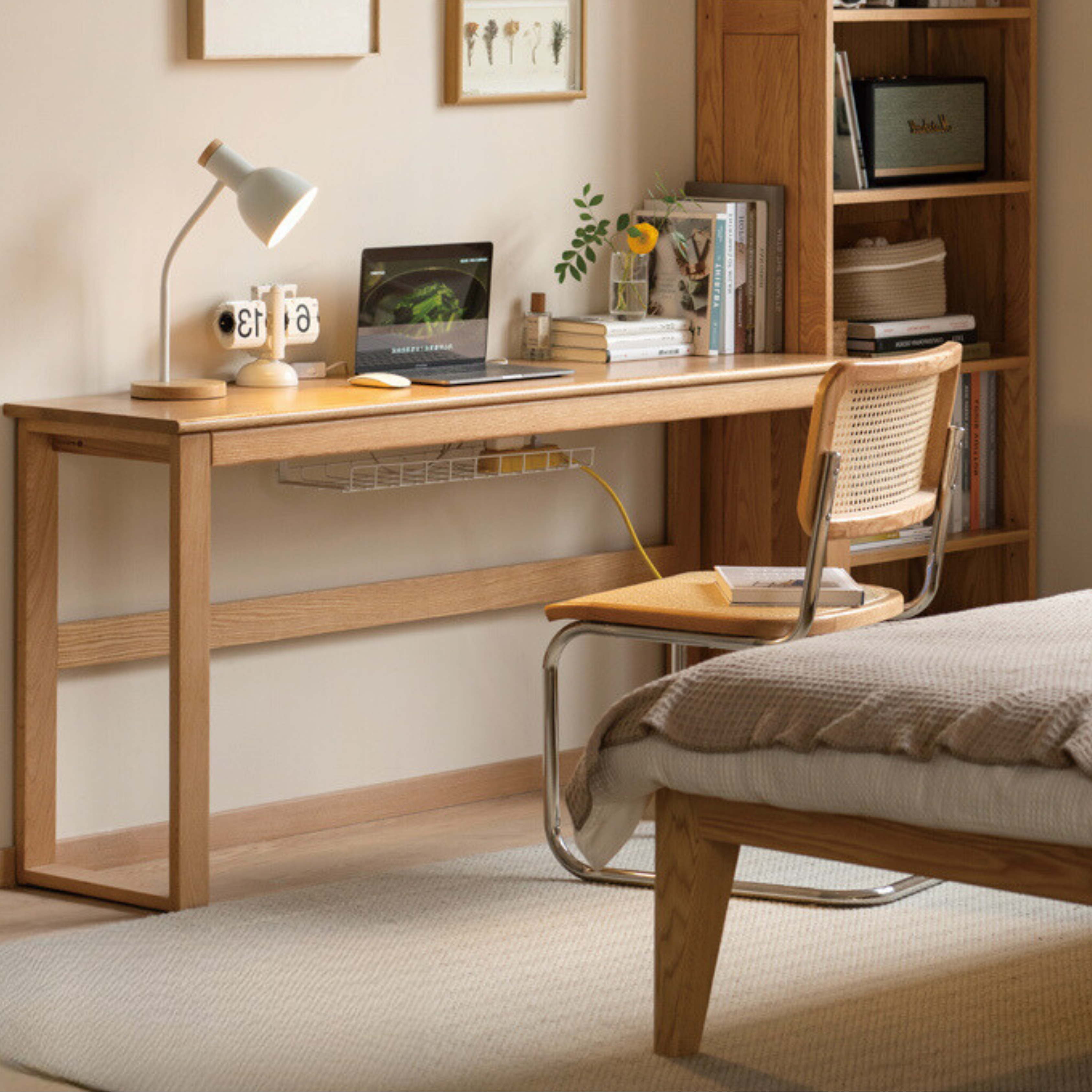 Oak, Poplar, Beech Solid Wood Long Office Desk
