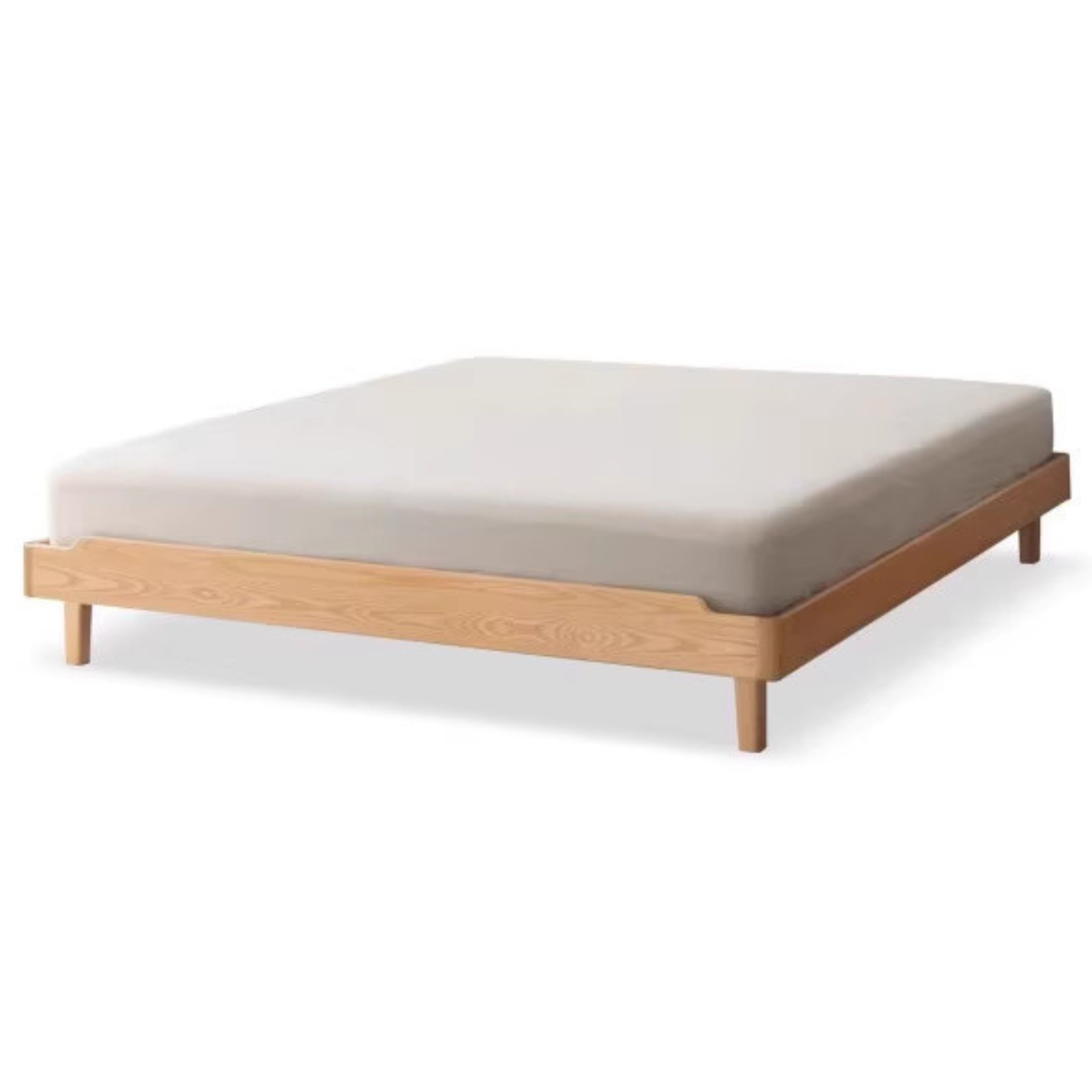 Ach, Oak solid wood platform bed, headboard-free bed