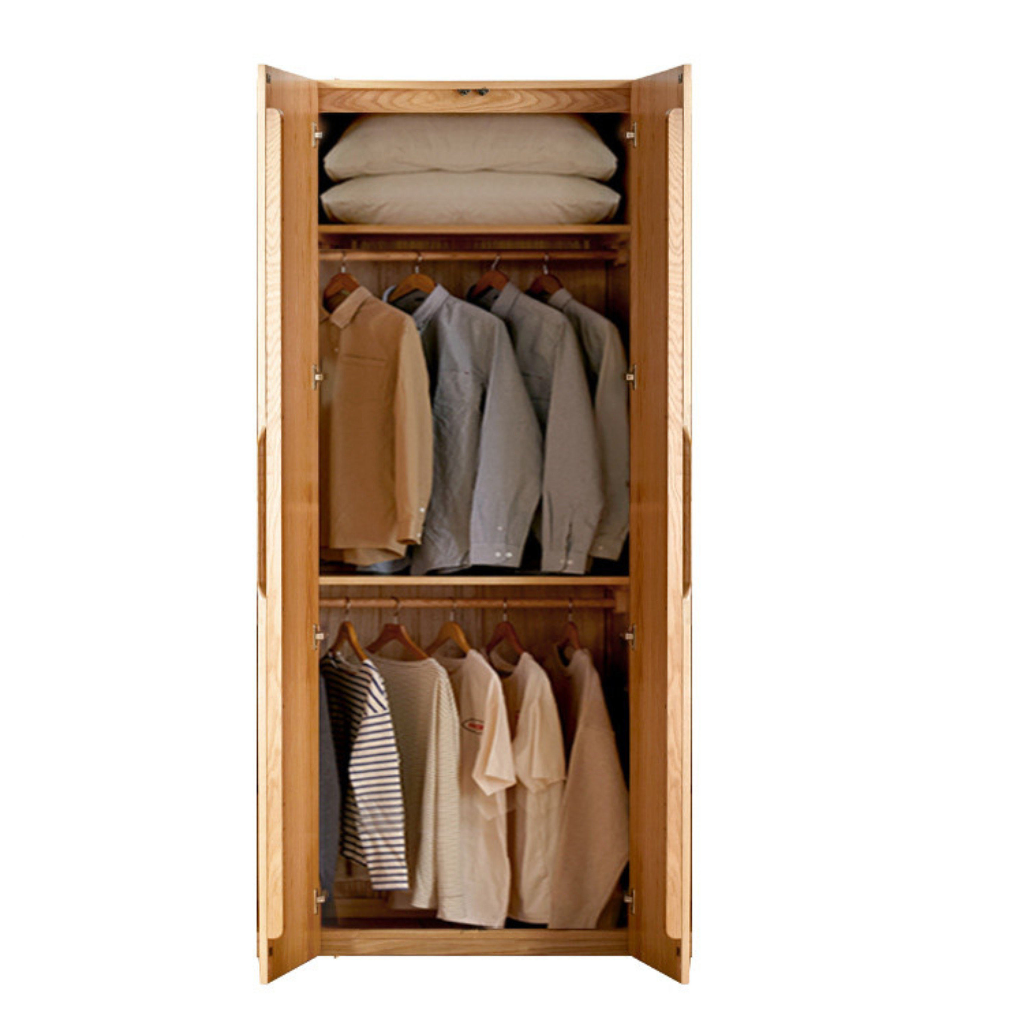 Oak Solid Wood Nordic Wardrobe.