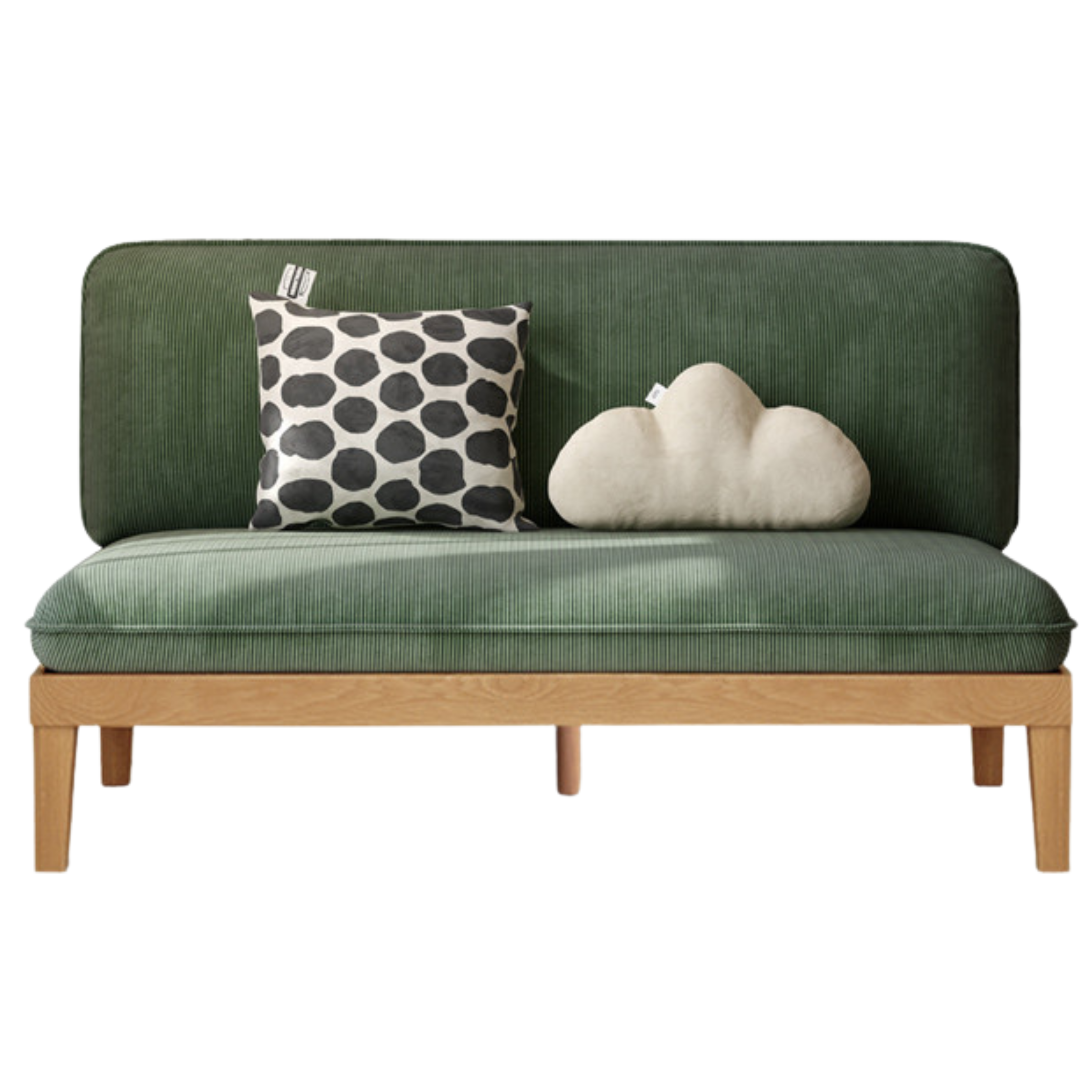 Oak Solid Wood Fabric Sofa.