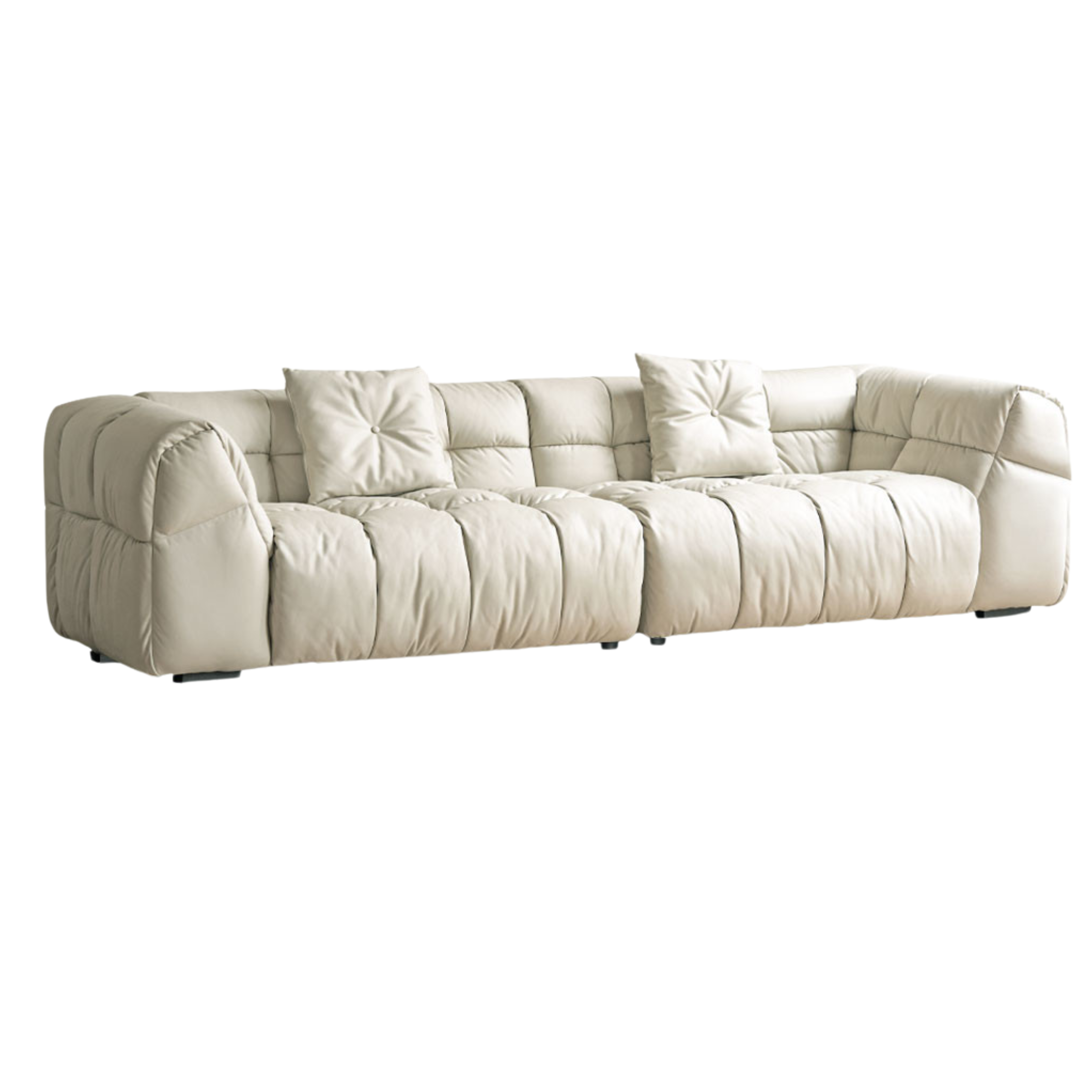 Genuine Leather,Technology Cloth Sofa Cream Wind)