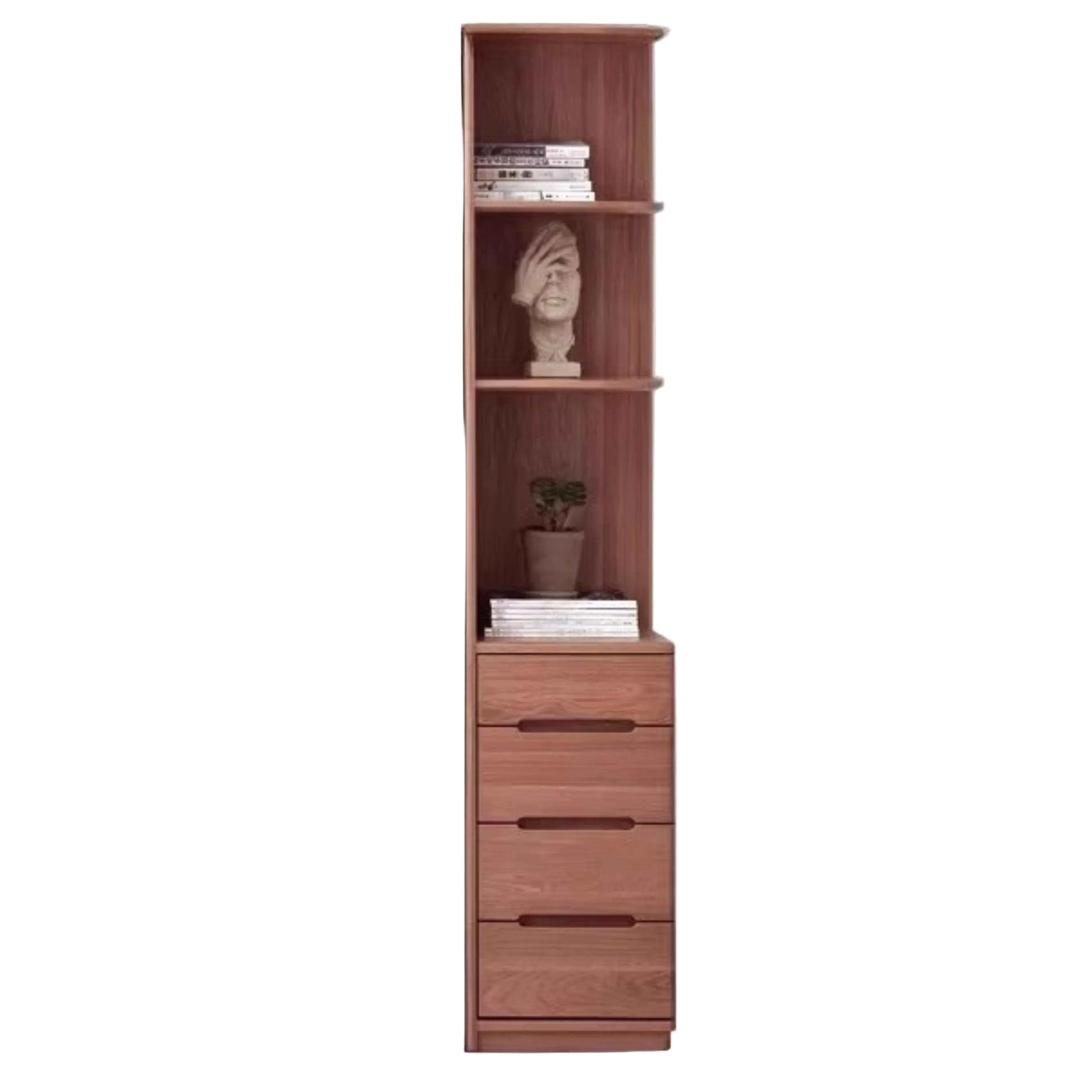 Oak Solid Wood Corner Floor-Standing Free Combination Bookshelf