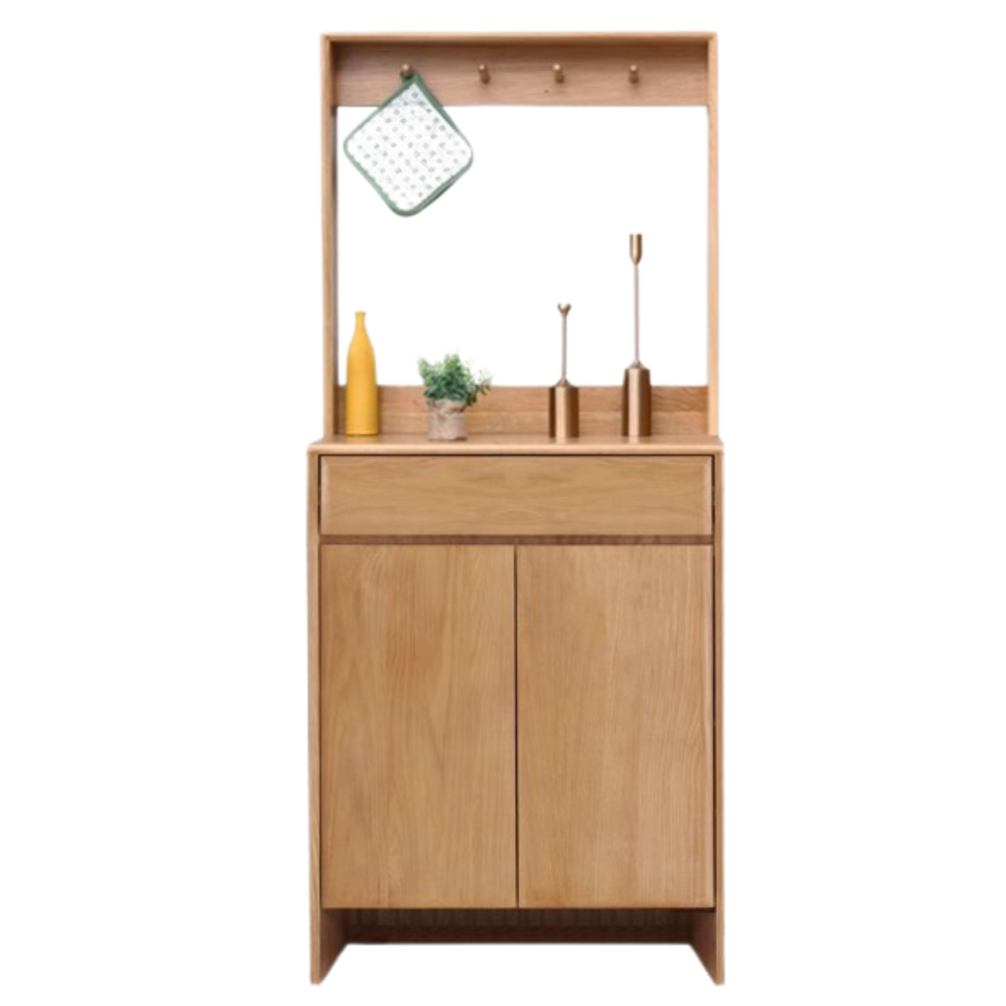 Oak Solid Wood Entrance Hall Cabinet Shoe Cabinet Integrated