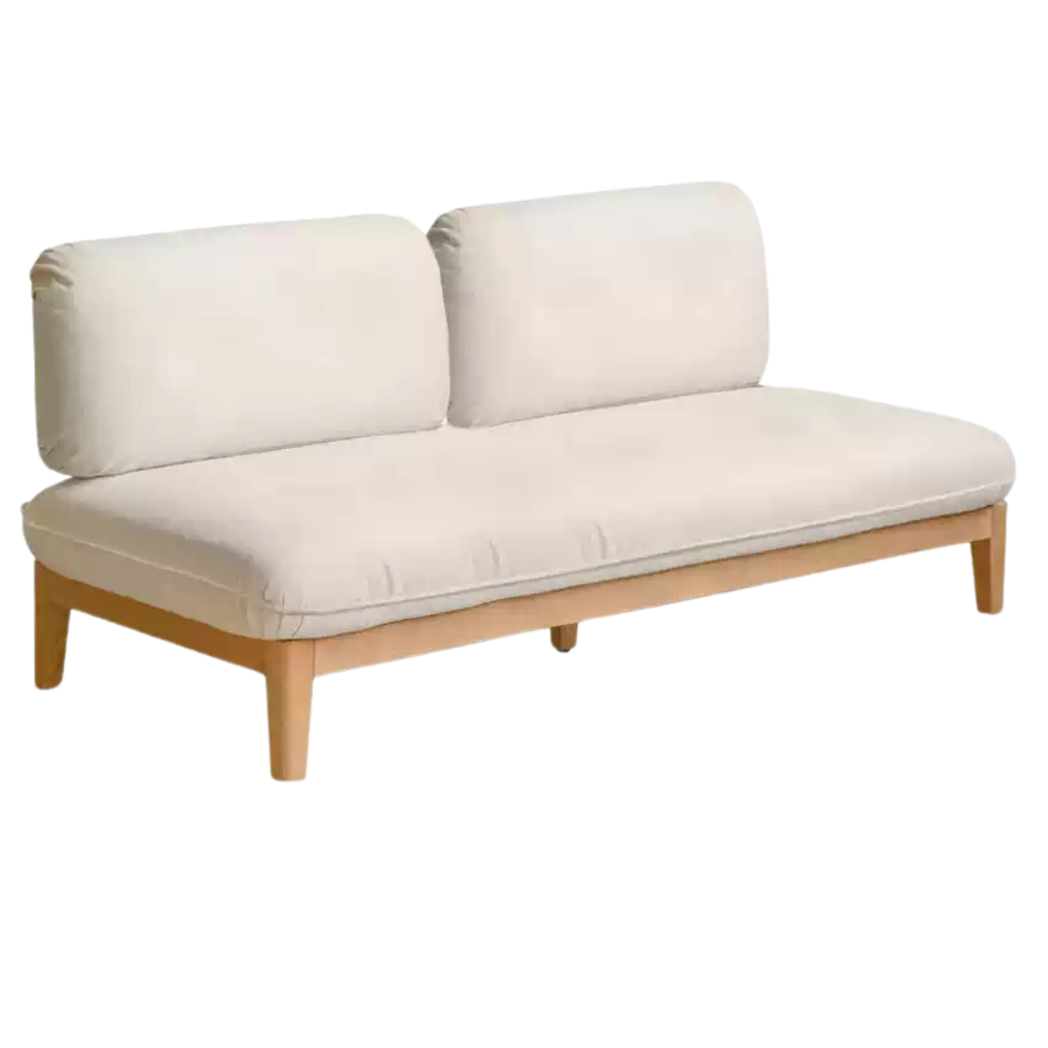 Oak Solid Wood Fabric Sofa.