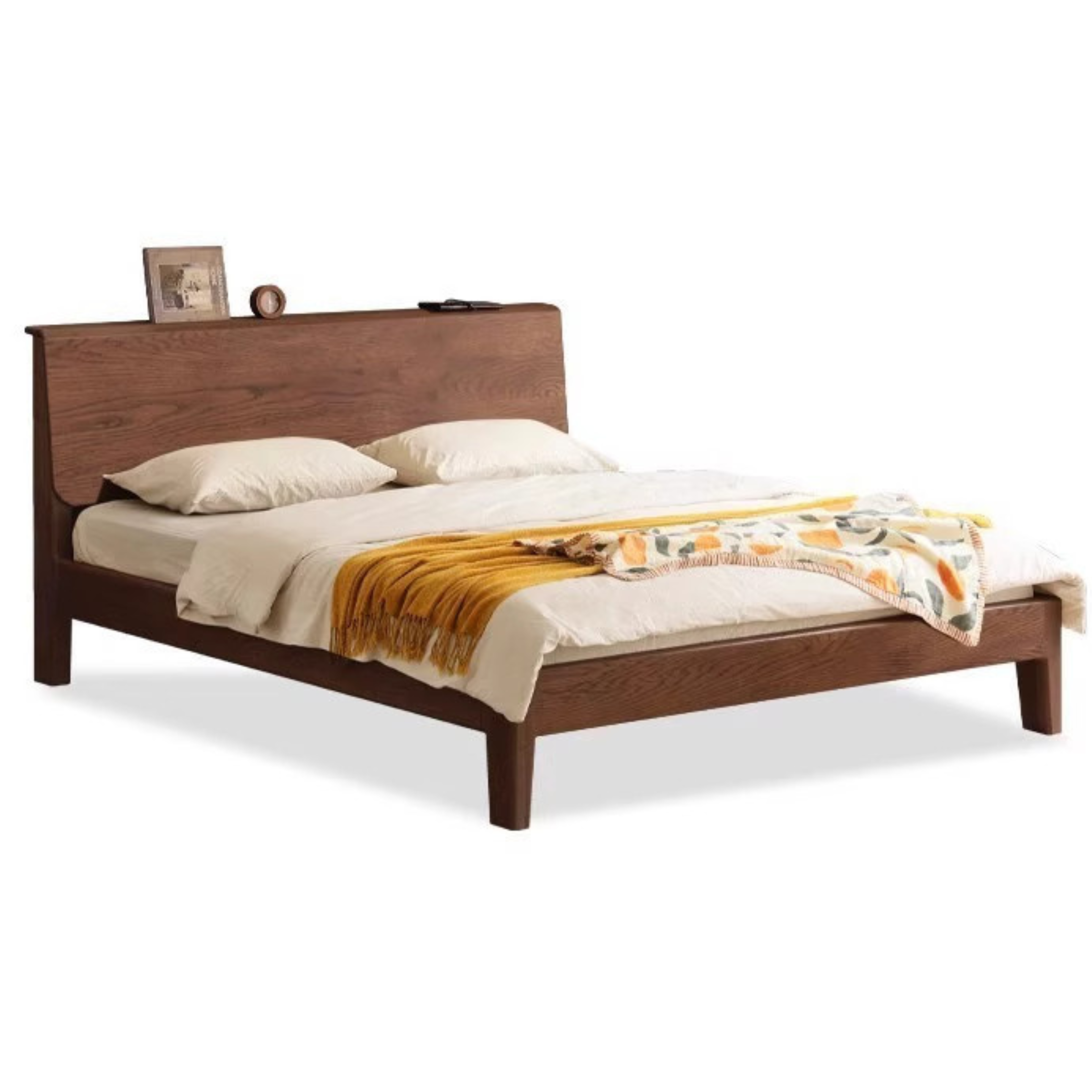Ash, Oak Solid Wood Bed Nordic Modern Simple Bed