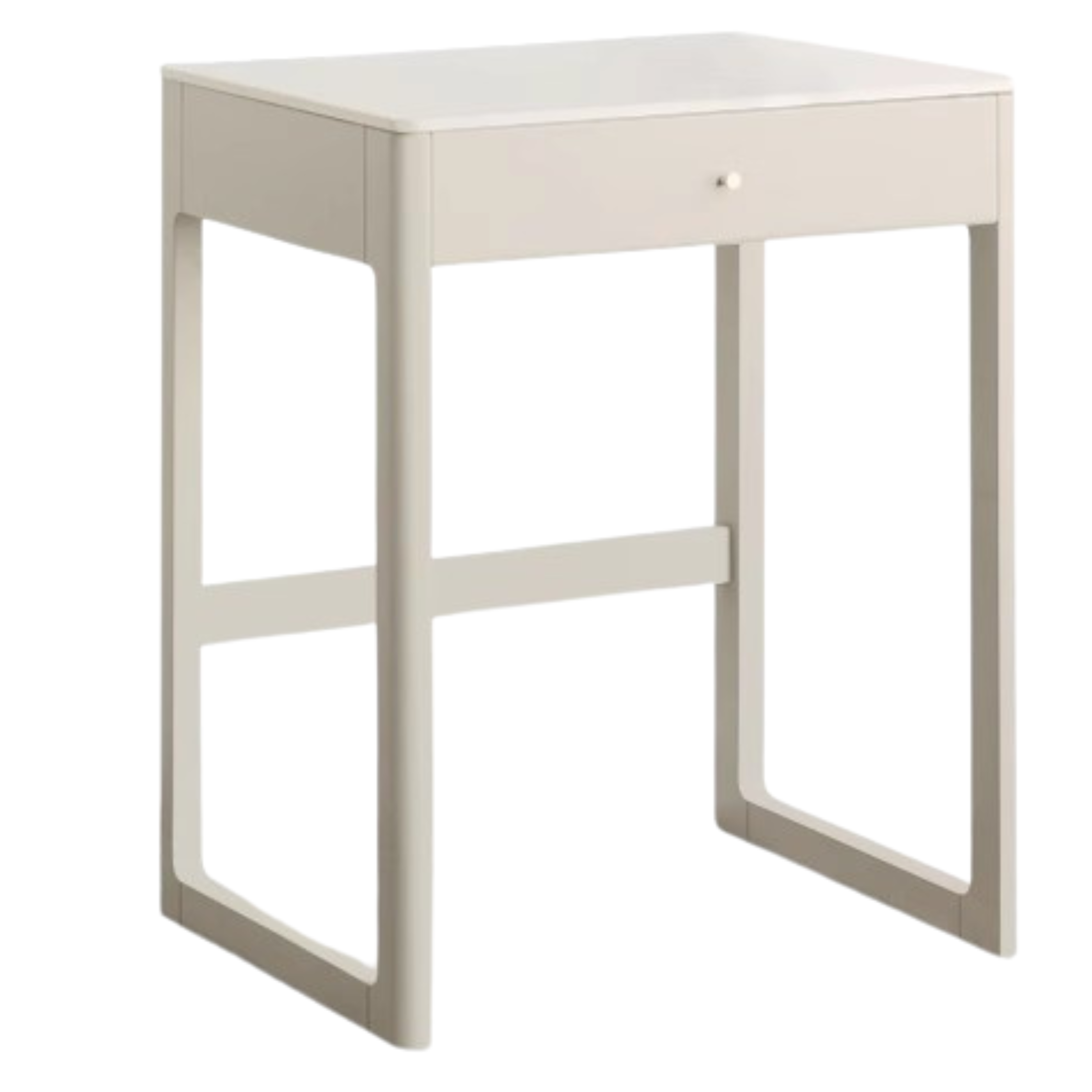 Poplar, Solid Rubberwood Rock Board Desk Bookshelf Integrated White Cream