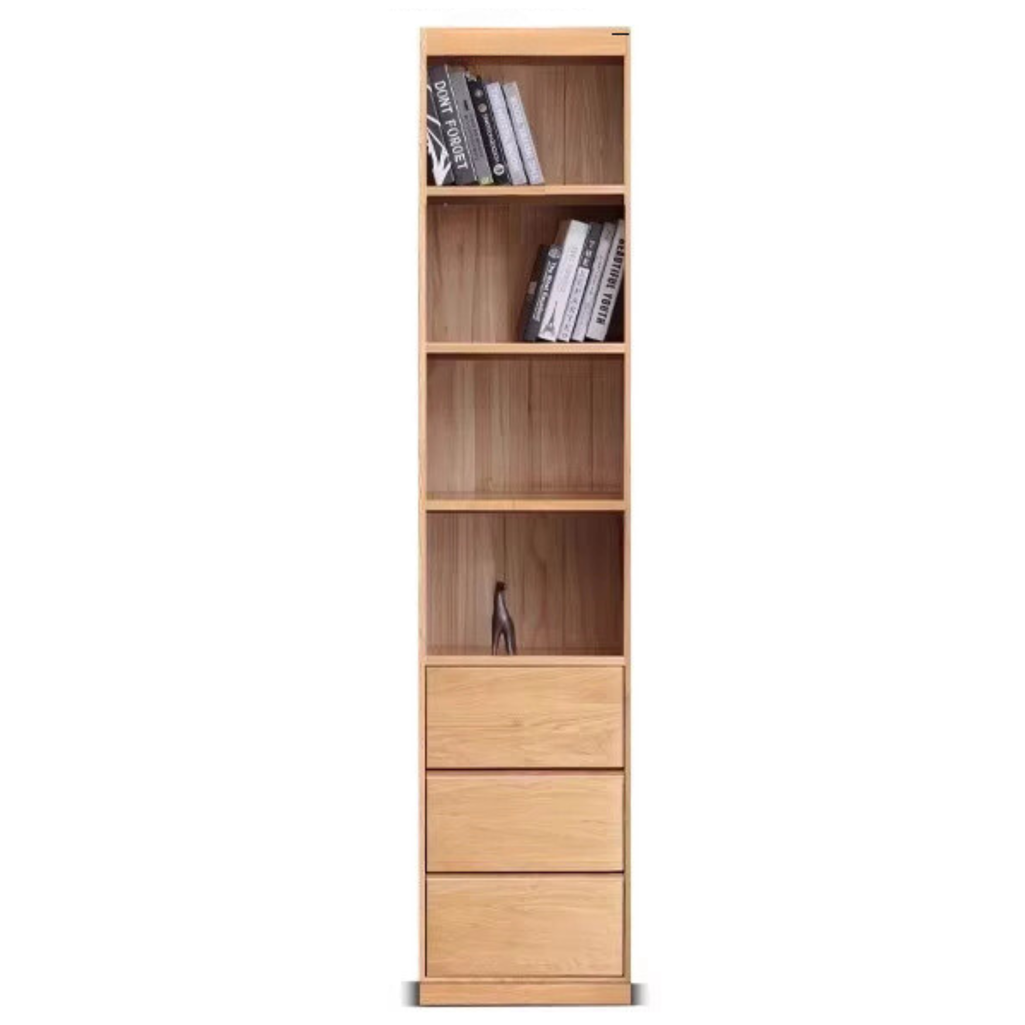 Oak, Solid Rubberwood Bookshelf, Bookcase