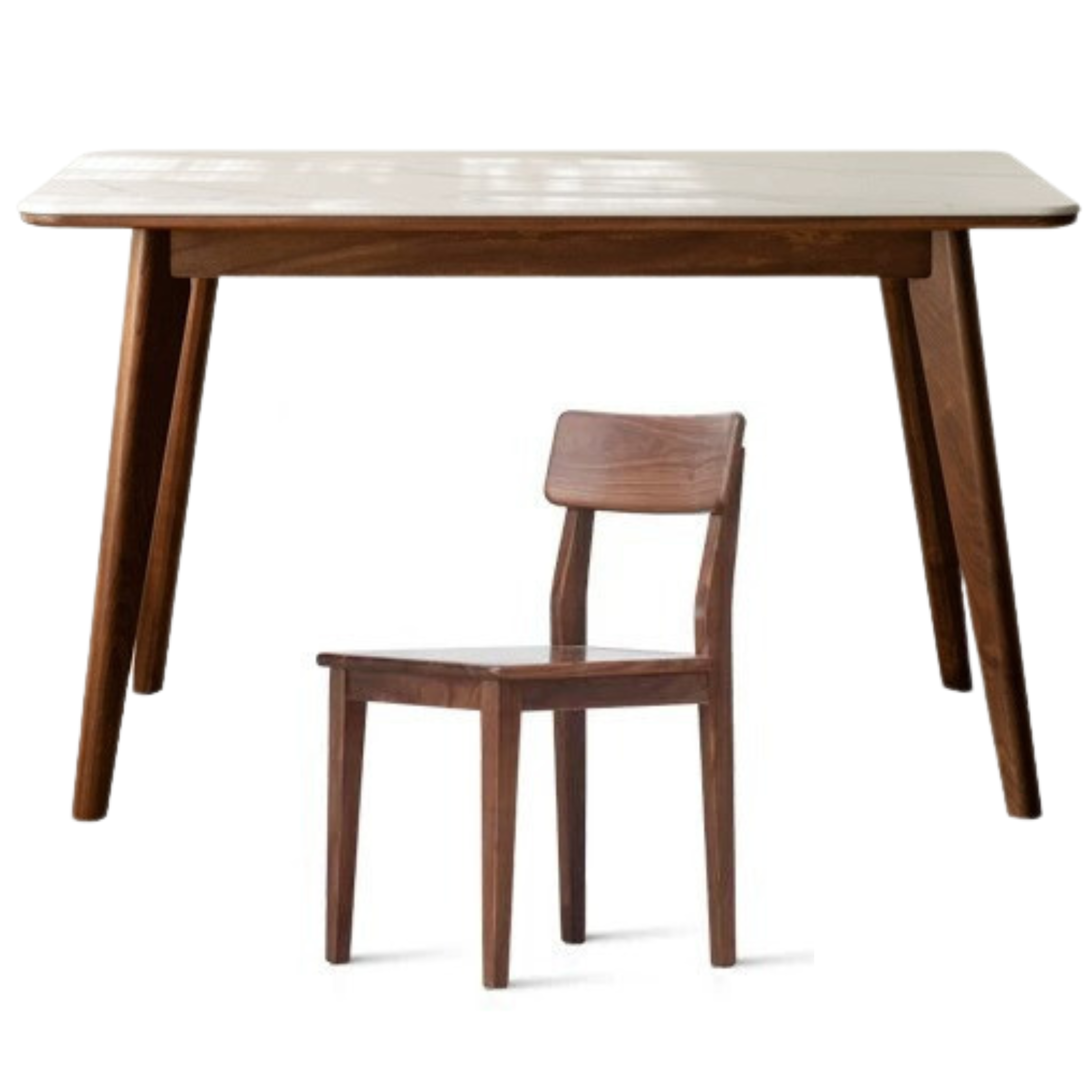 Ash, Black Walnut Solid Wood Slate Dining Table