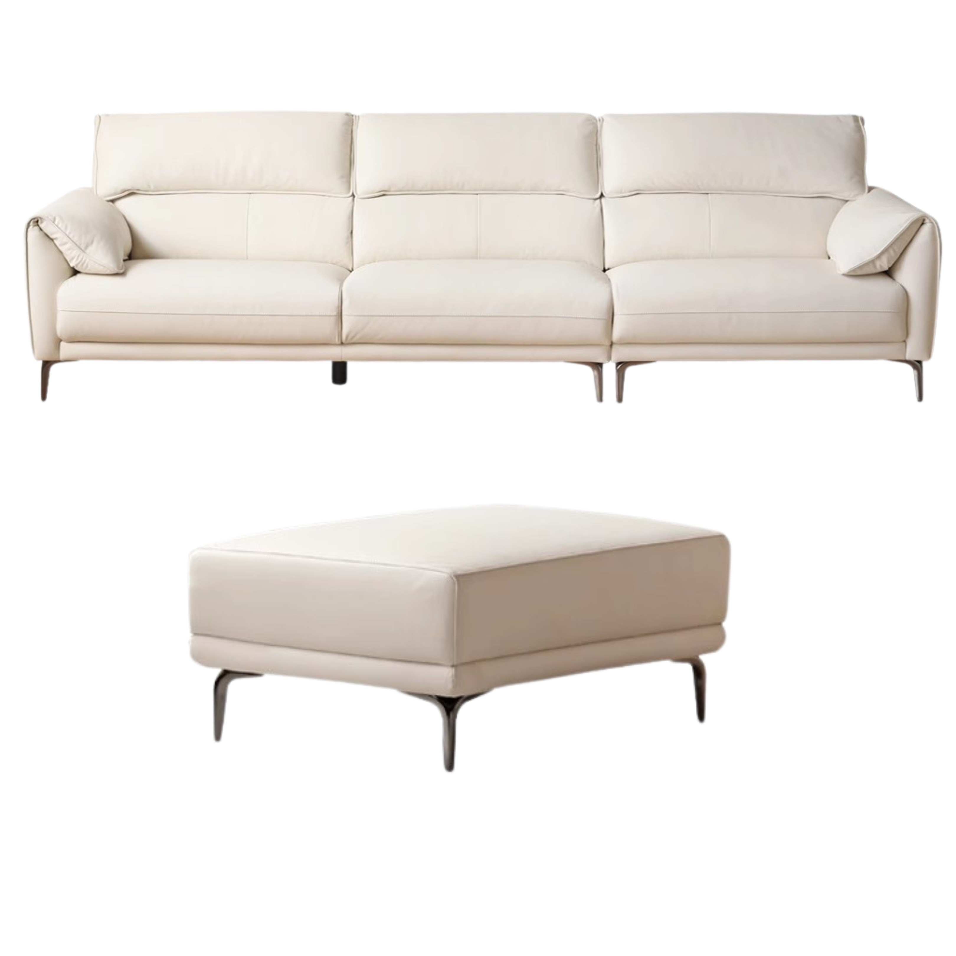 First Layer Cowhide Leather Goose Down Sofa.