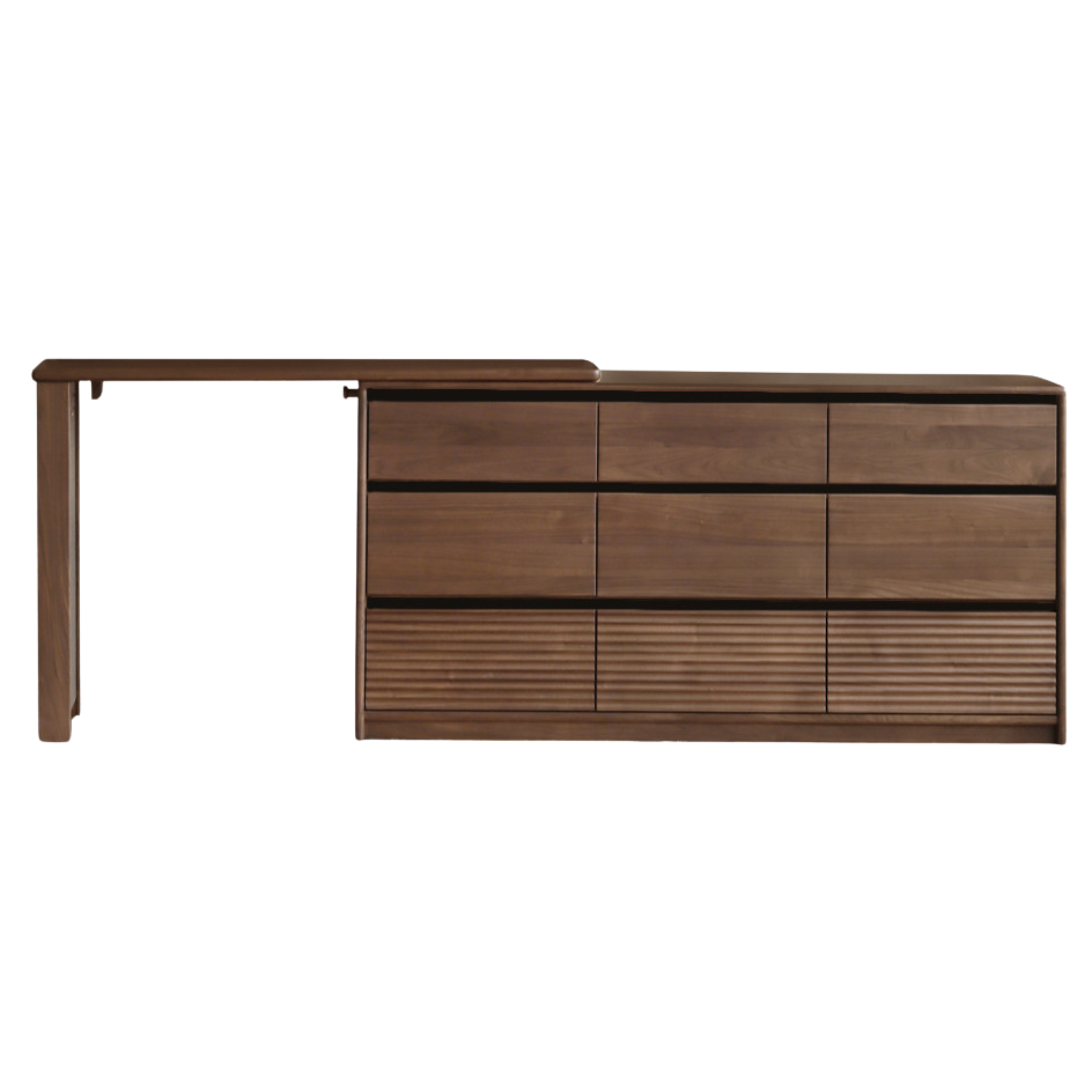Black Walnut, Sandawood Light Luxury Retractable Vanity Table.