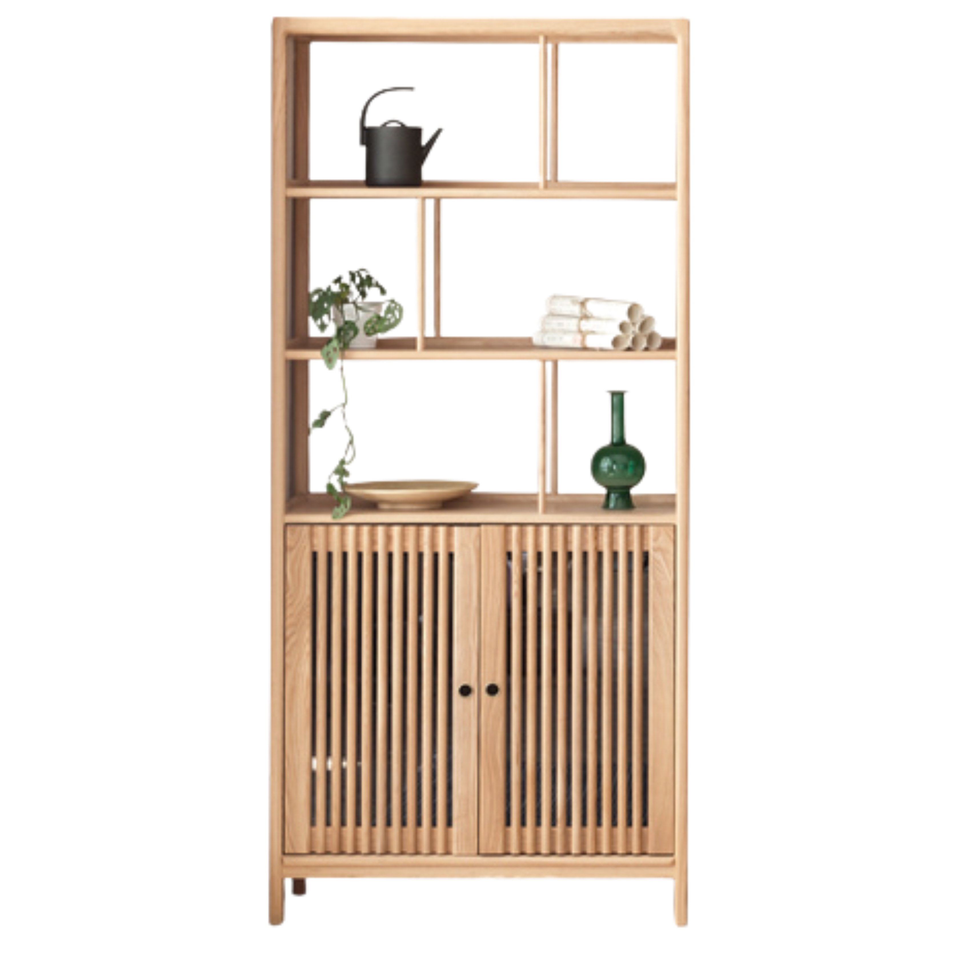 Ash Solid Wood Bookshelf Combined Bookcase Display Cabinet Wall Shelf
