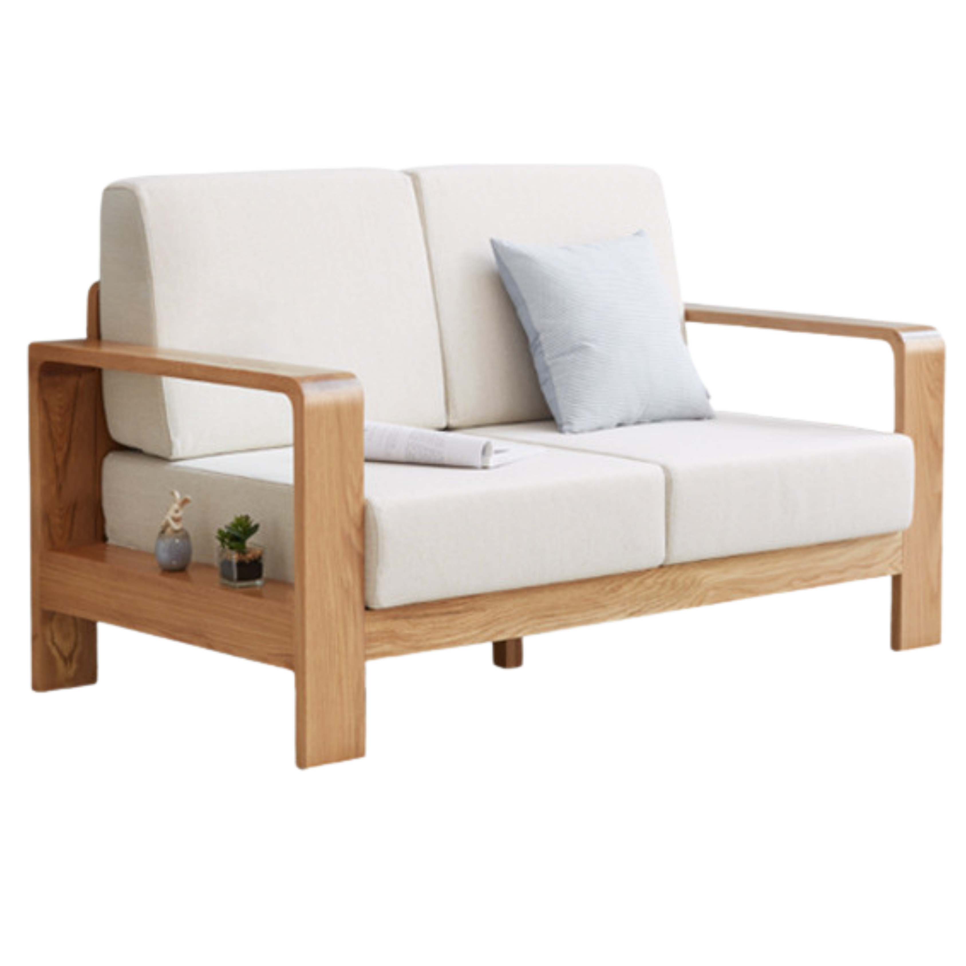 Oak, Poplar, Rubberwood, Beech Solid Wood Modern Fabric Sofa.