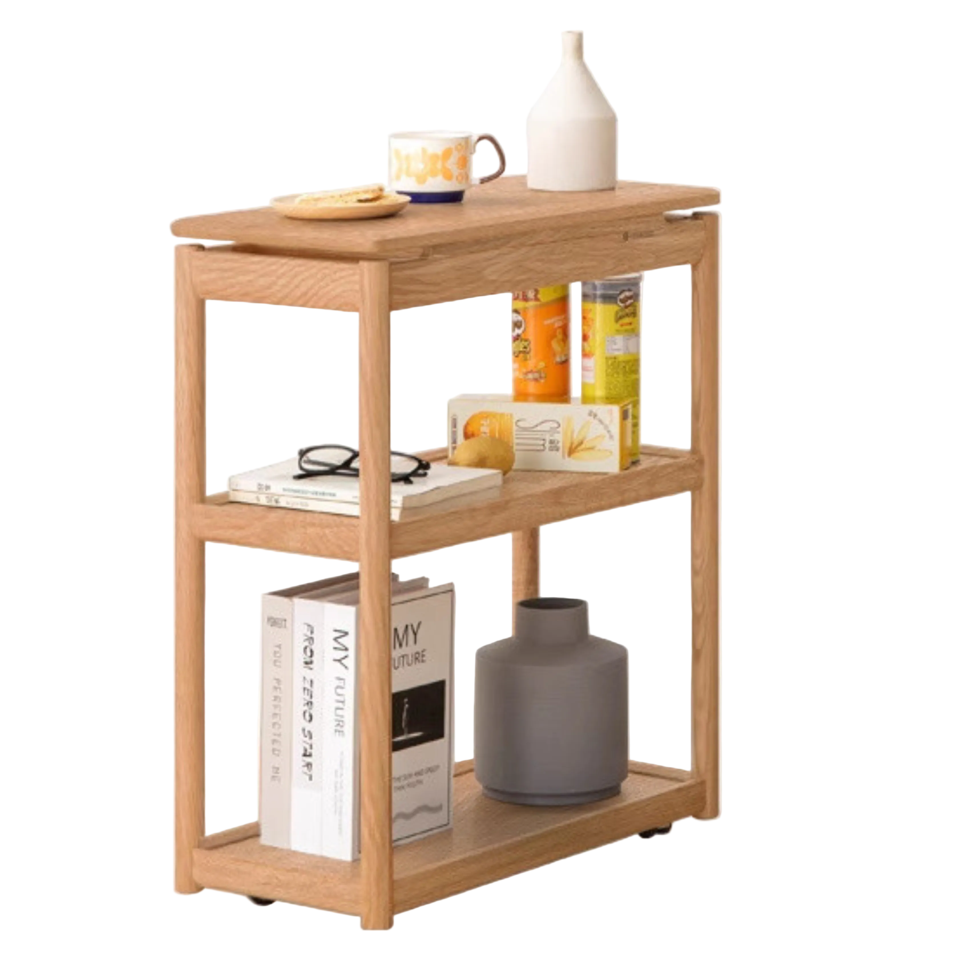 Oak Solid Wood Mobile Side Table