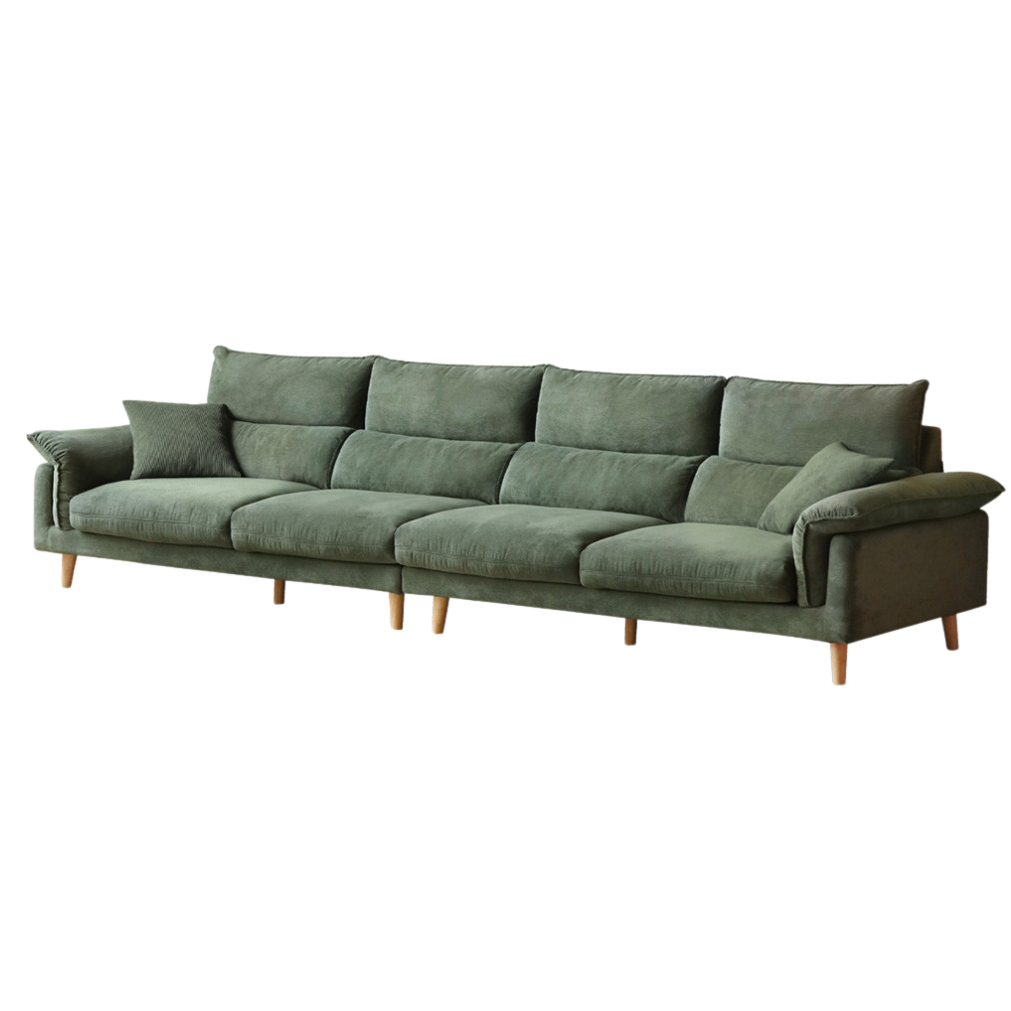 Fabric, Leather Modern White Down Sofa.