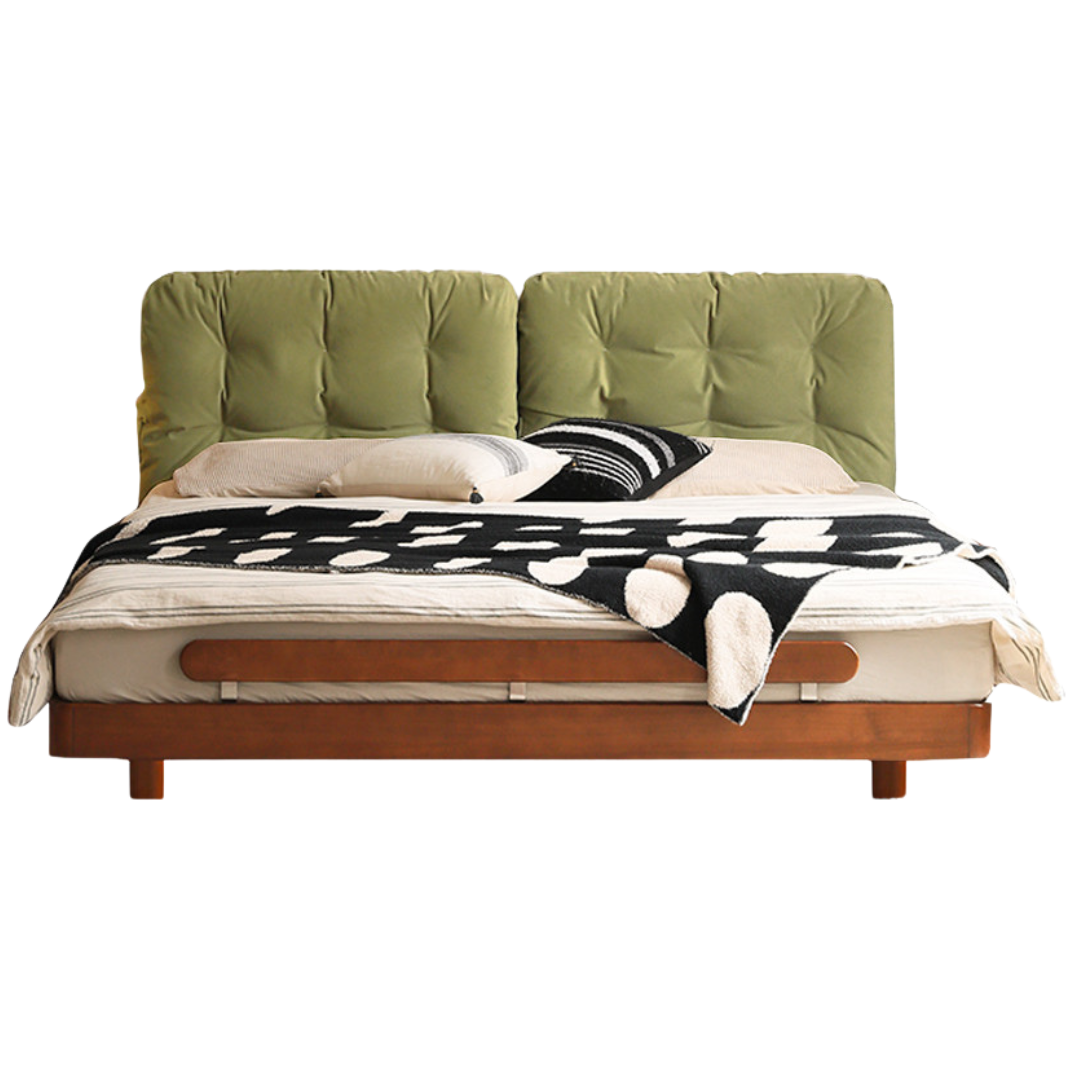 Poplar, Oak solid wood vintage soft retro bed