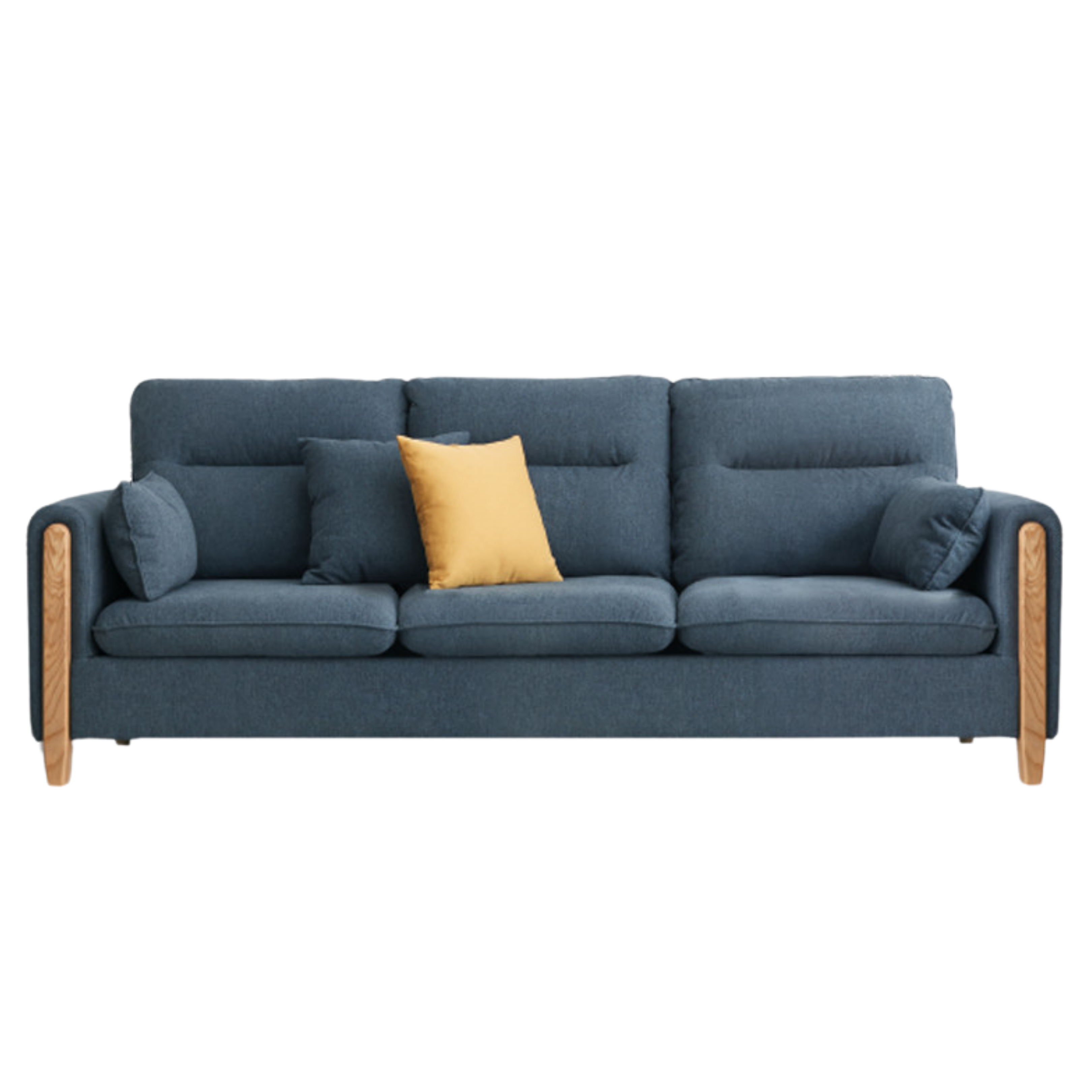 Oak Solid Wood Luxury Fabric Sofa.