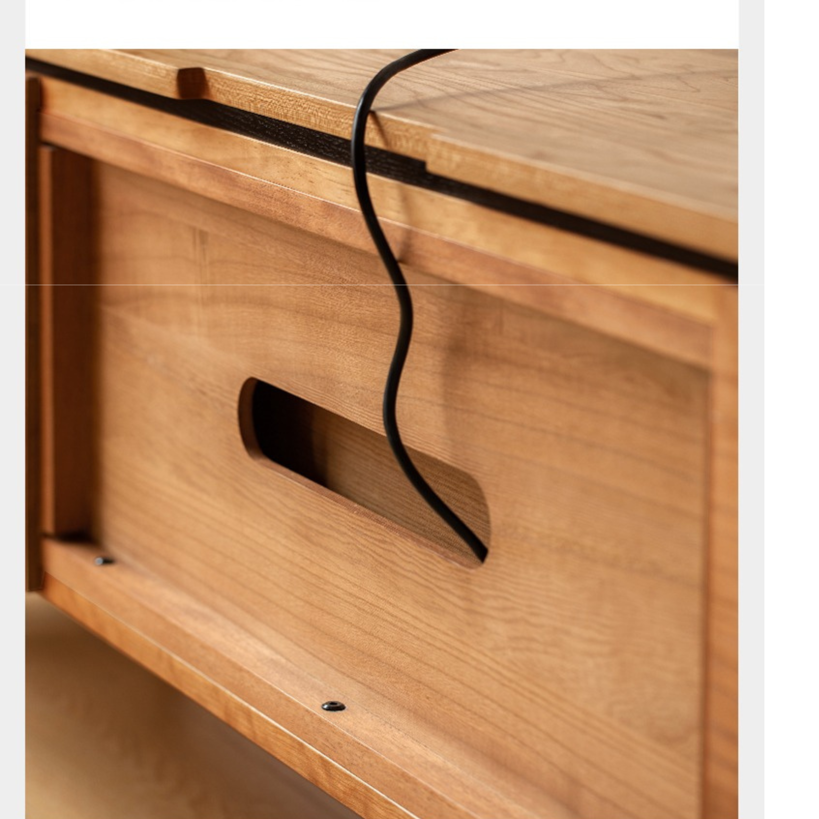 Cherry Solid Wood TV Cabinet Modern Simple))