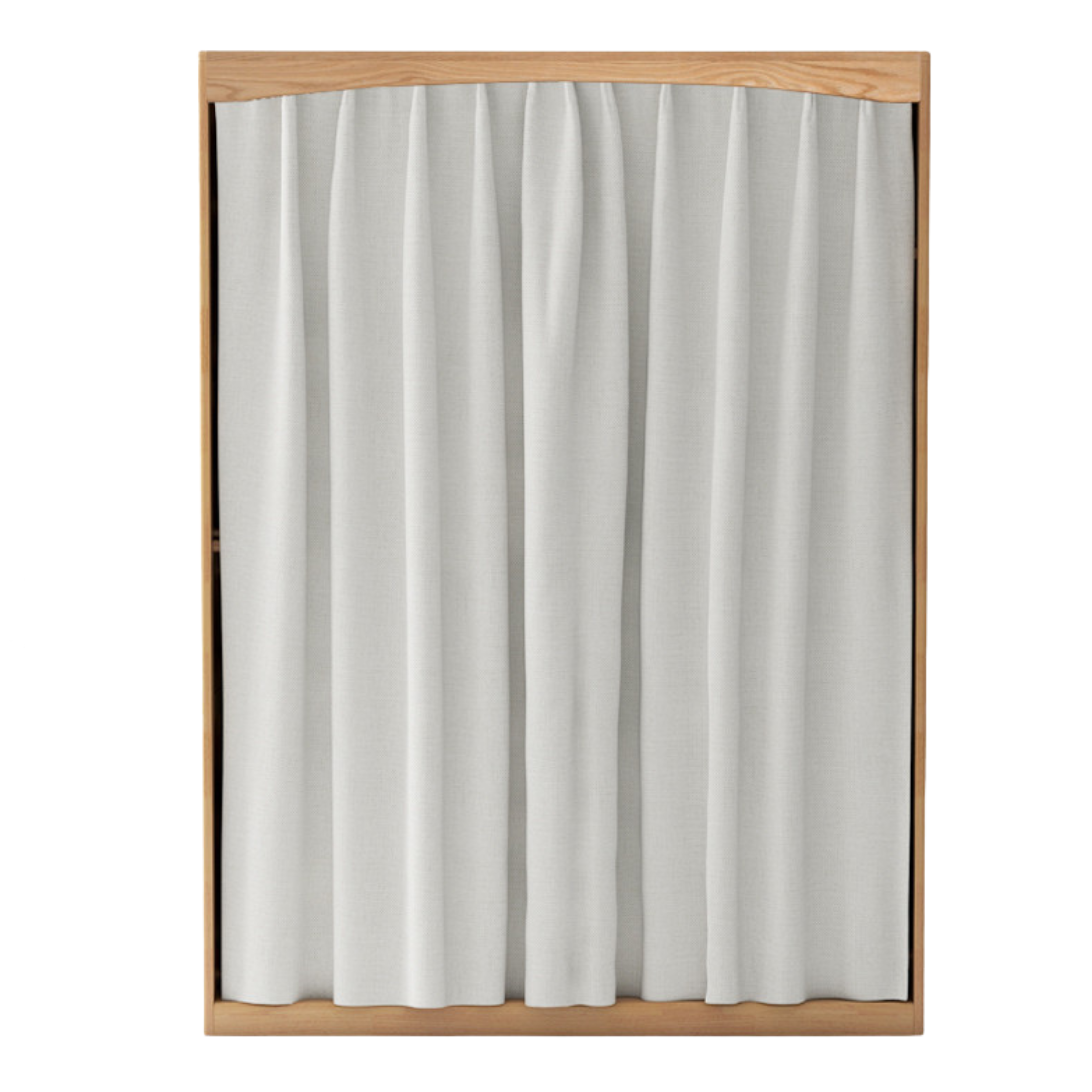 Oak, Solid Rubberwood Wardrobe Curtain Design.