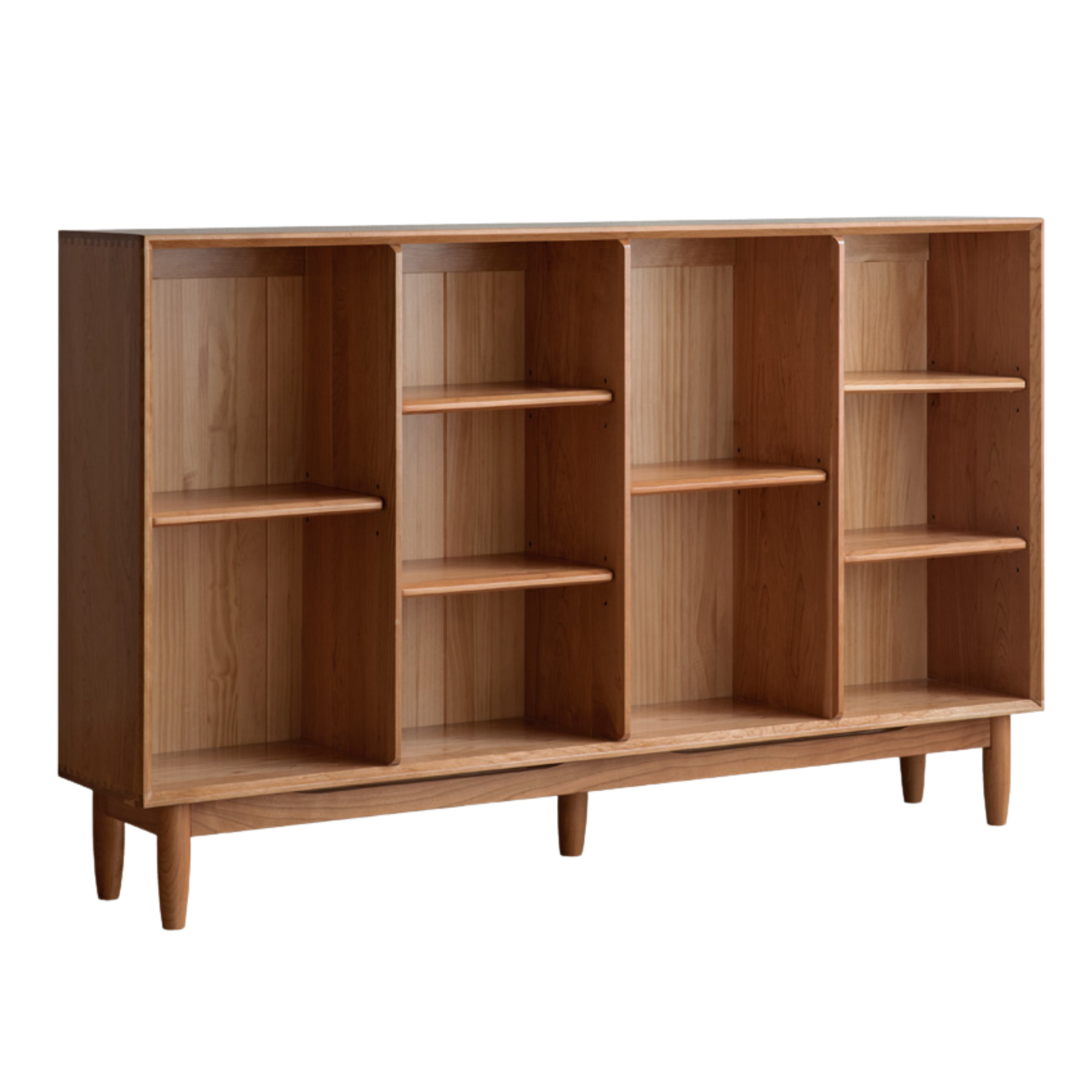 Oak, Ash Solid Wood Integrated Display Bookcase.