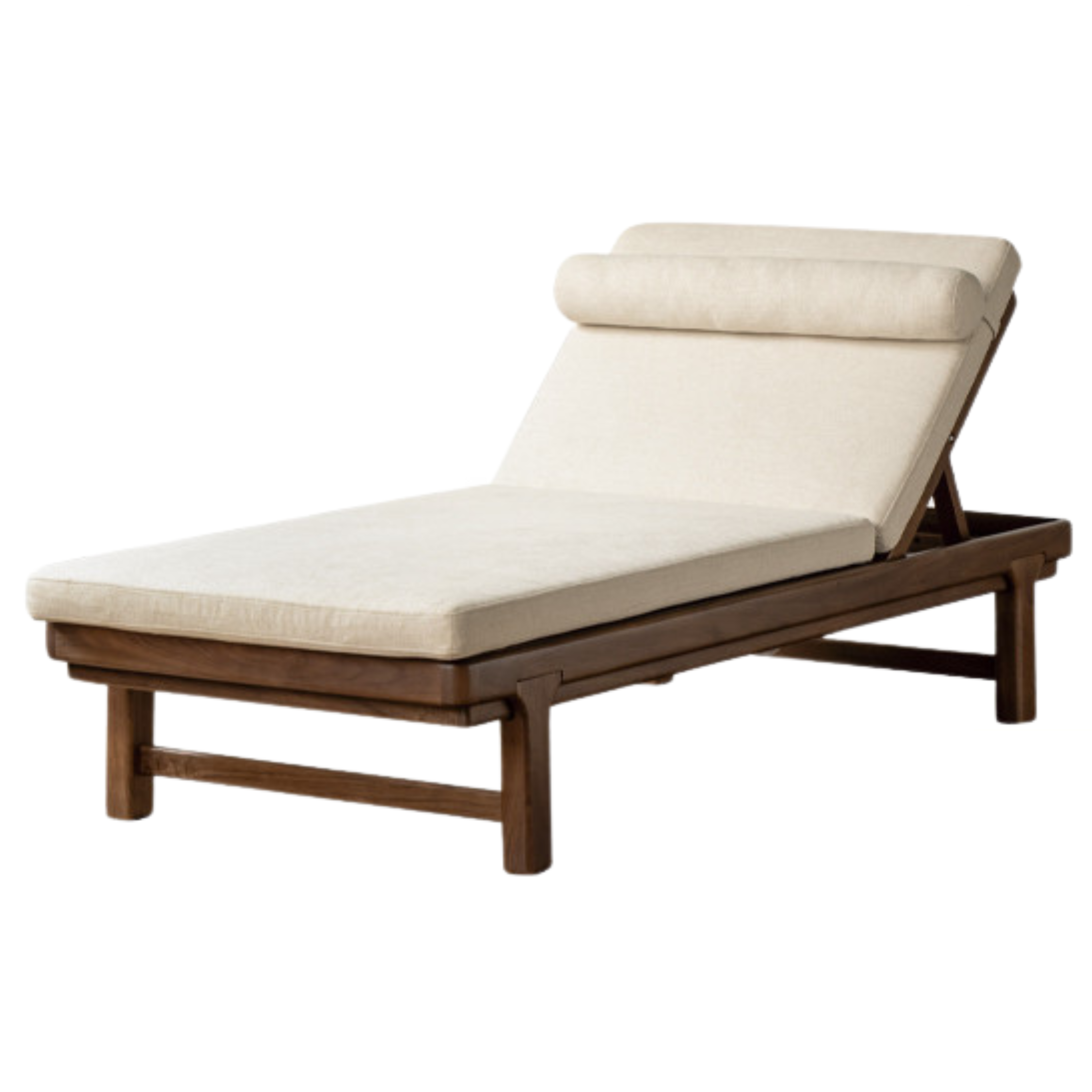 Black Walnut Solid Wood Longue Single Leisure Sofa Bed