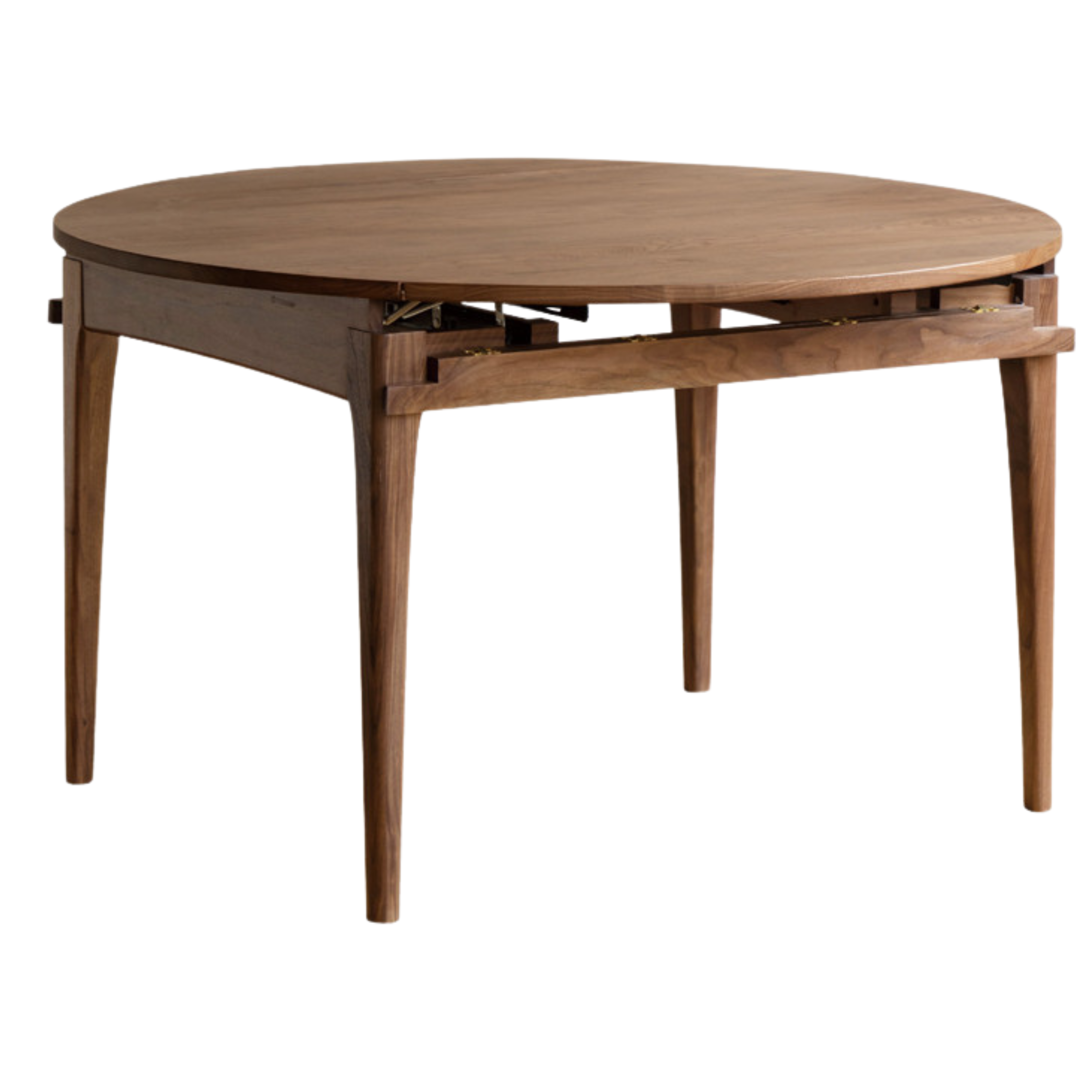 Black Walnut, Oak Solid Wood Modern Folding Round Dining Table