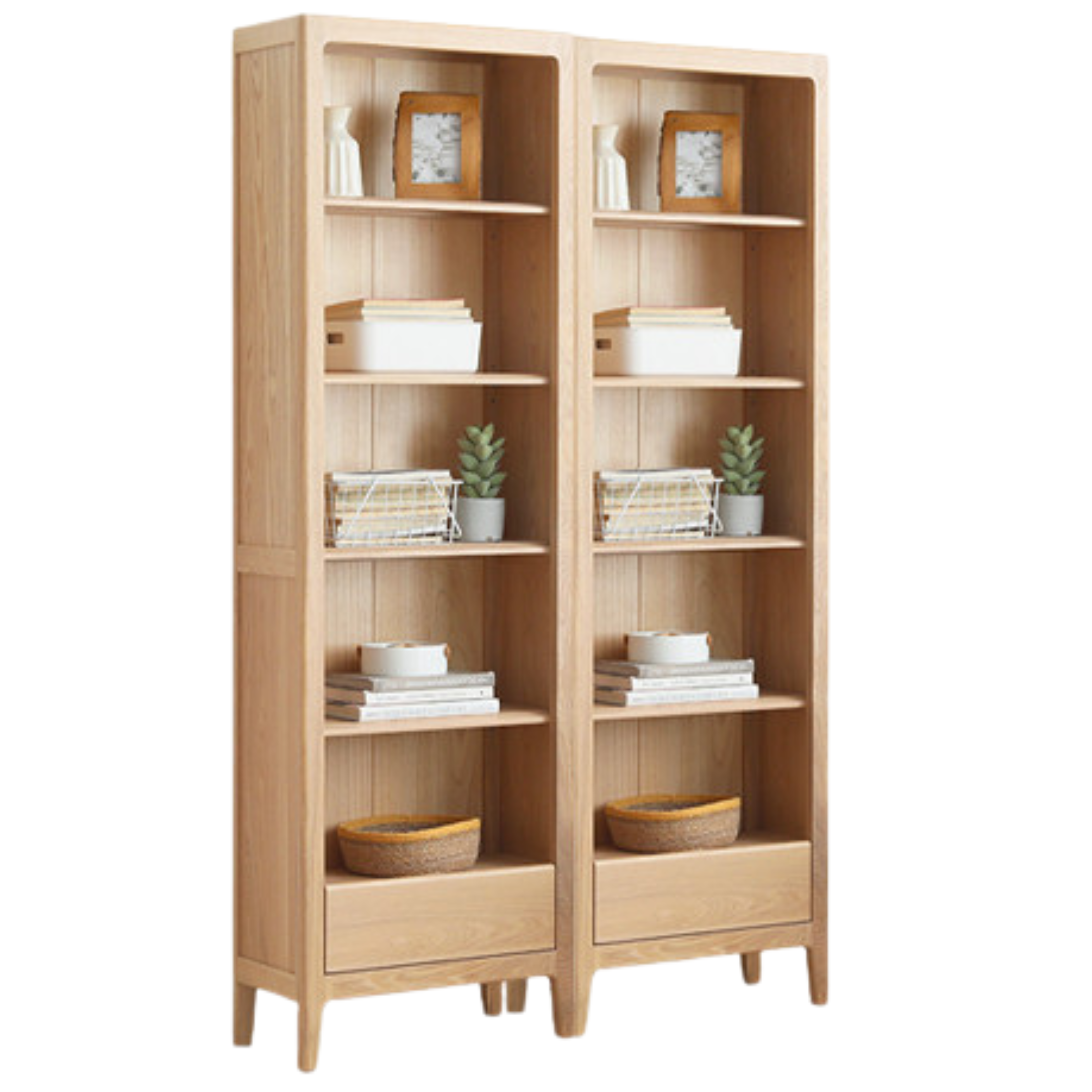 Ash Solid Wood Combination Bookcase Bookshelf