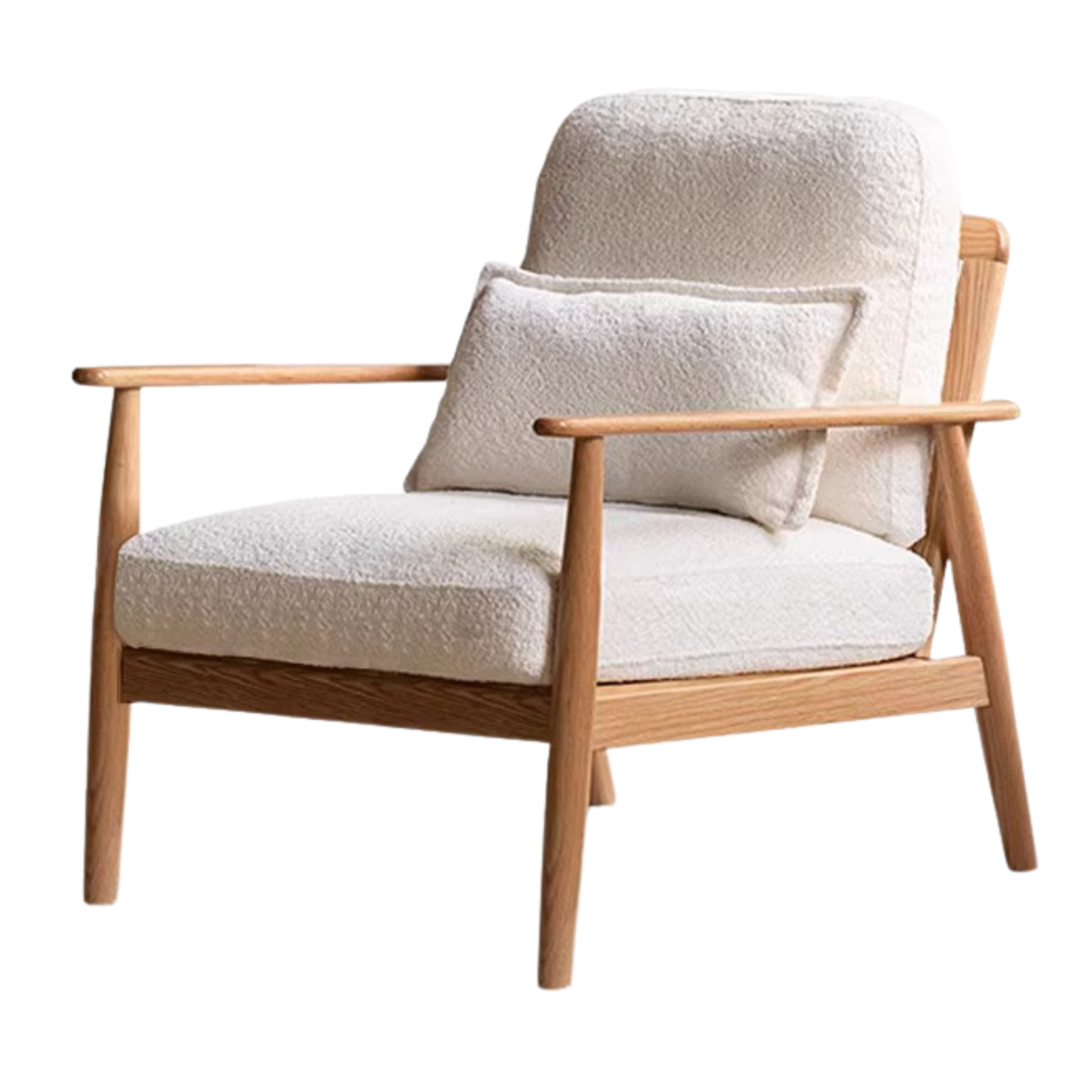 Oak Solid Wood Fabric or Leather Armchair
