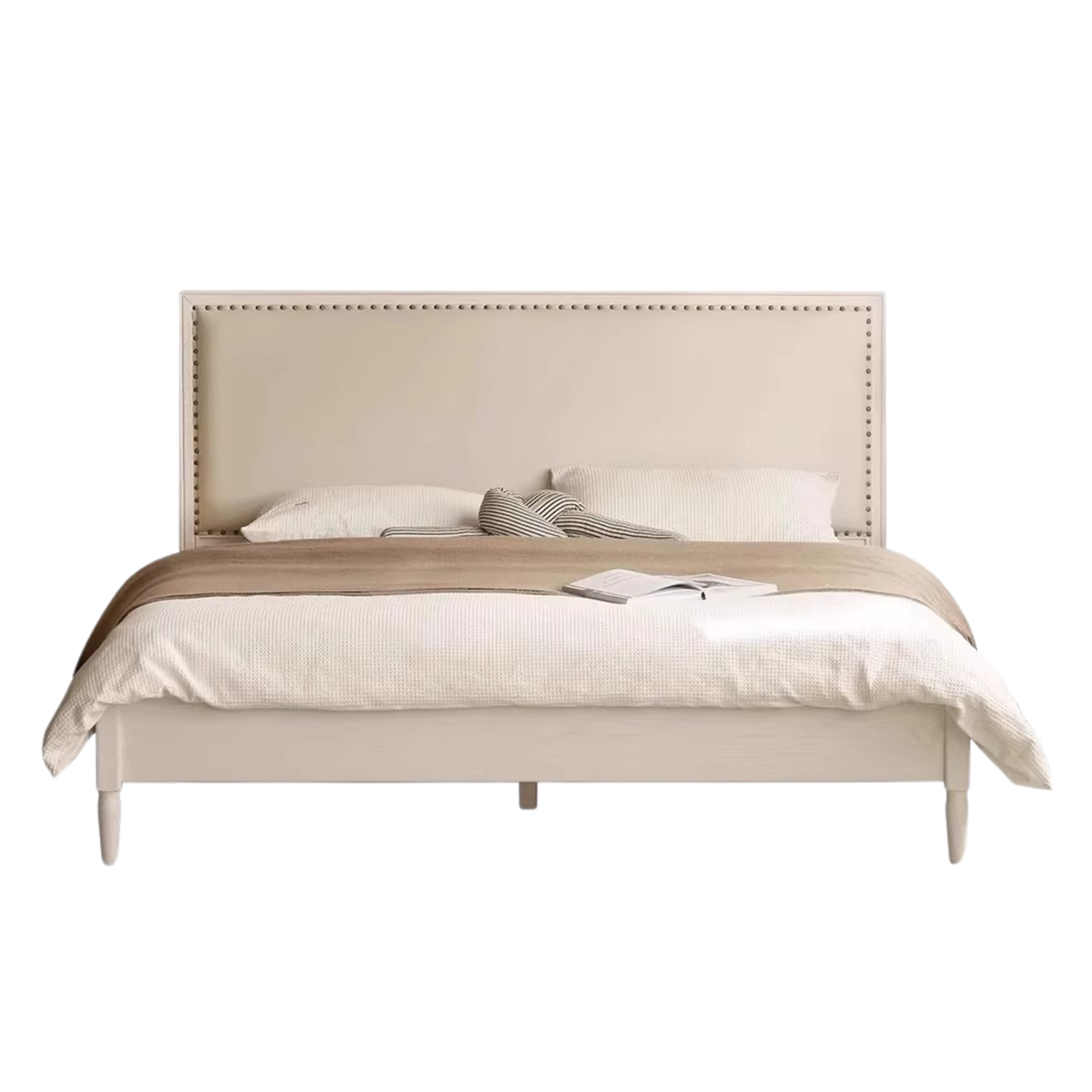 Oak Solid Wood Technology Cloth American Soft Back Bed