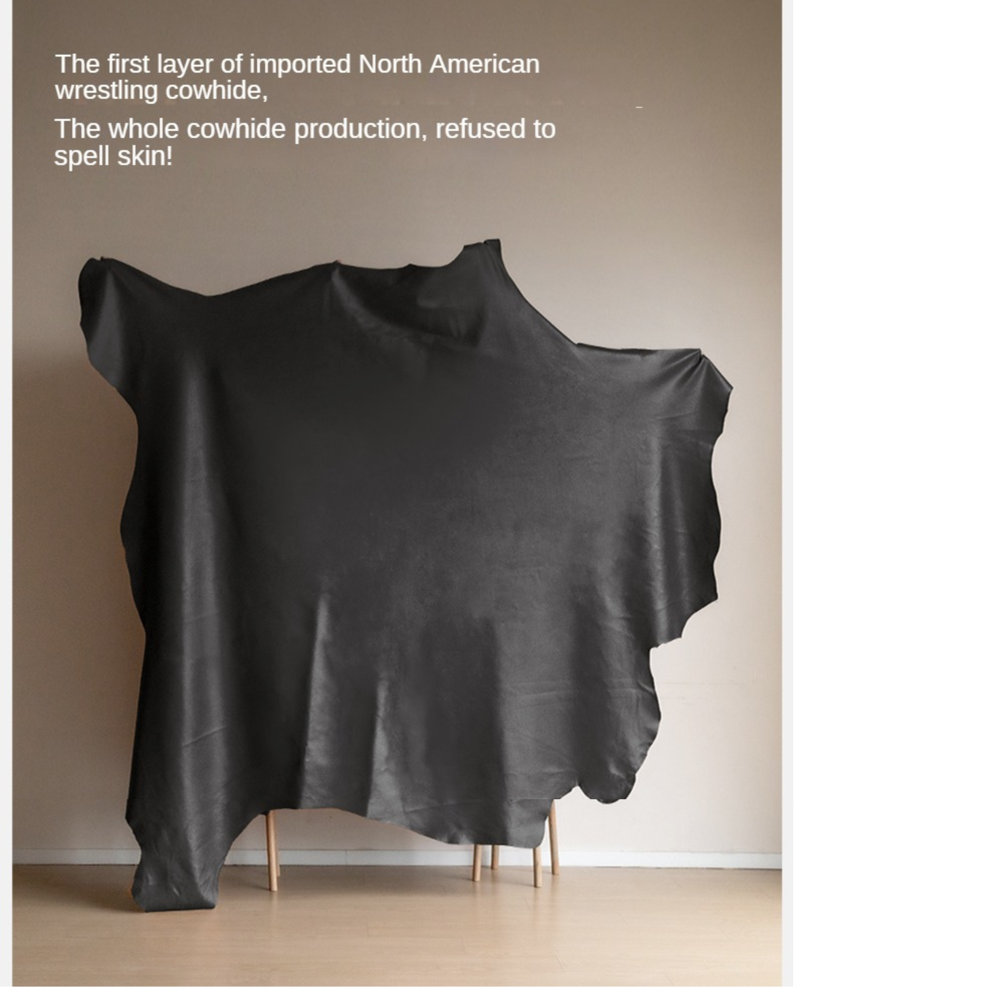 Genuine Leather Big Floor Bed Light Luxury