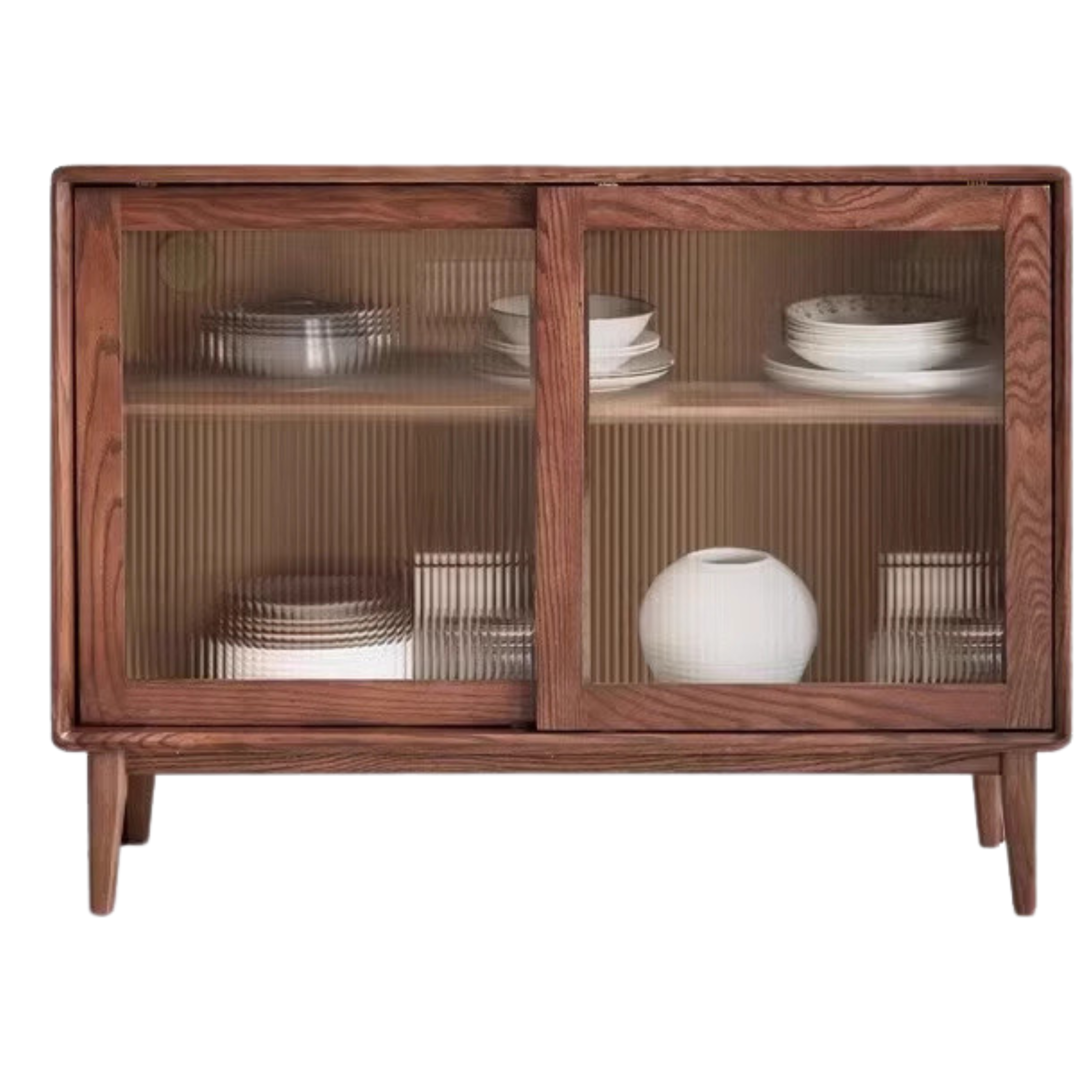 Solid Rubberwood, Oak Solid Wood Sideboard, Buffet Cabinet