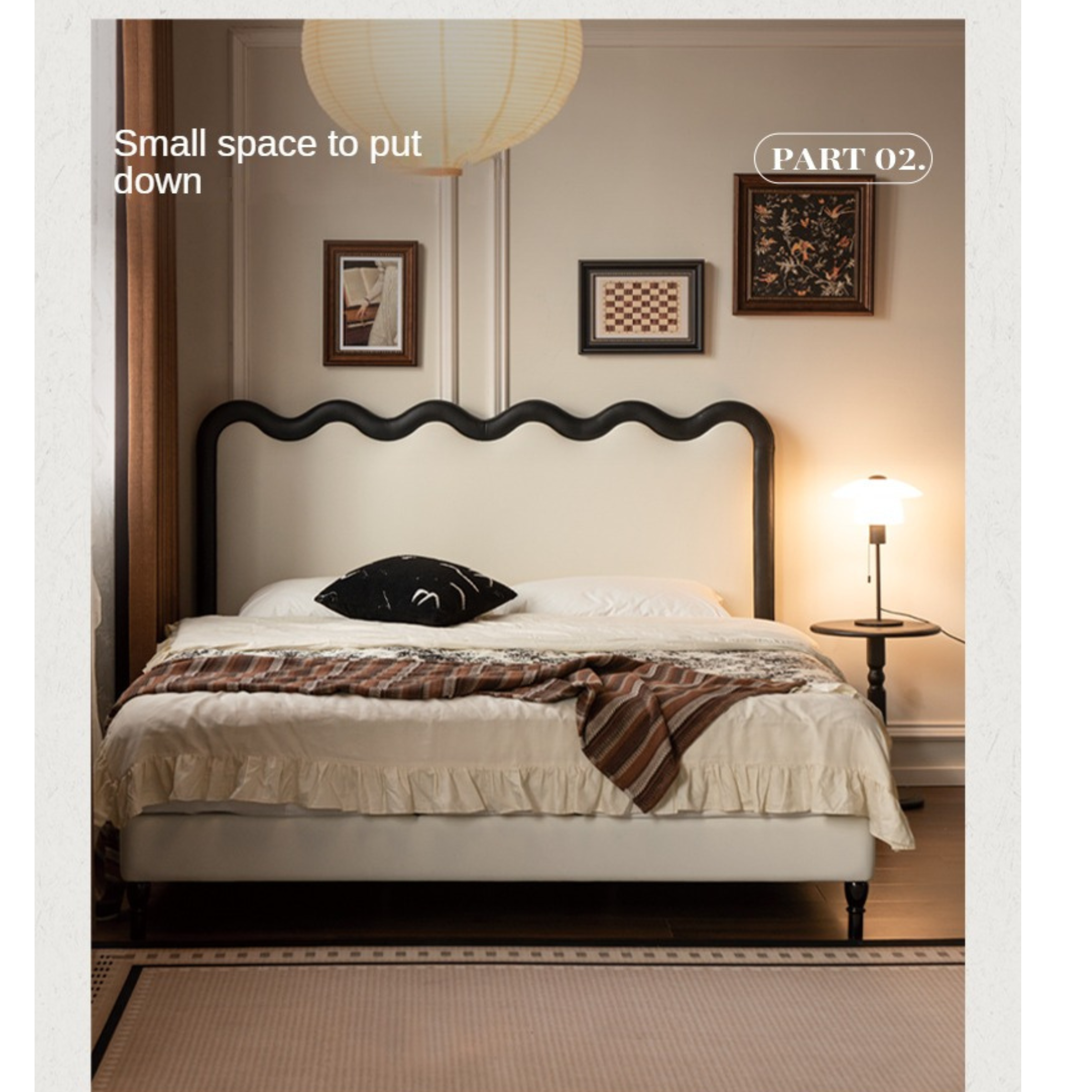 Eco Cloud Leather Soft Covered Wave Ripple Bed