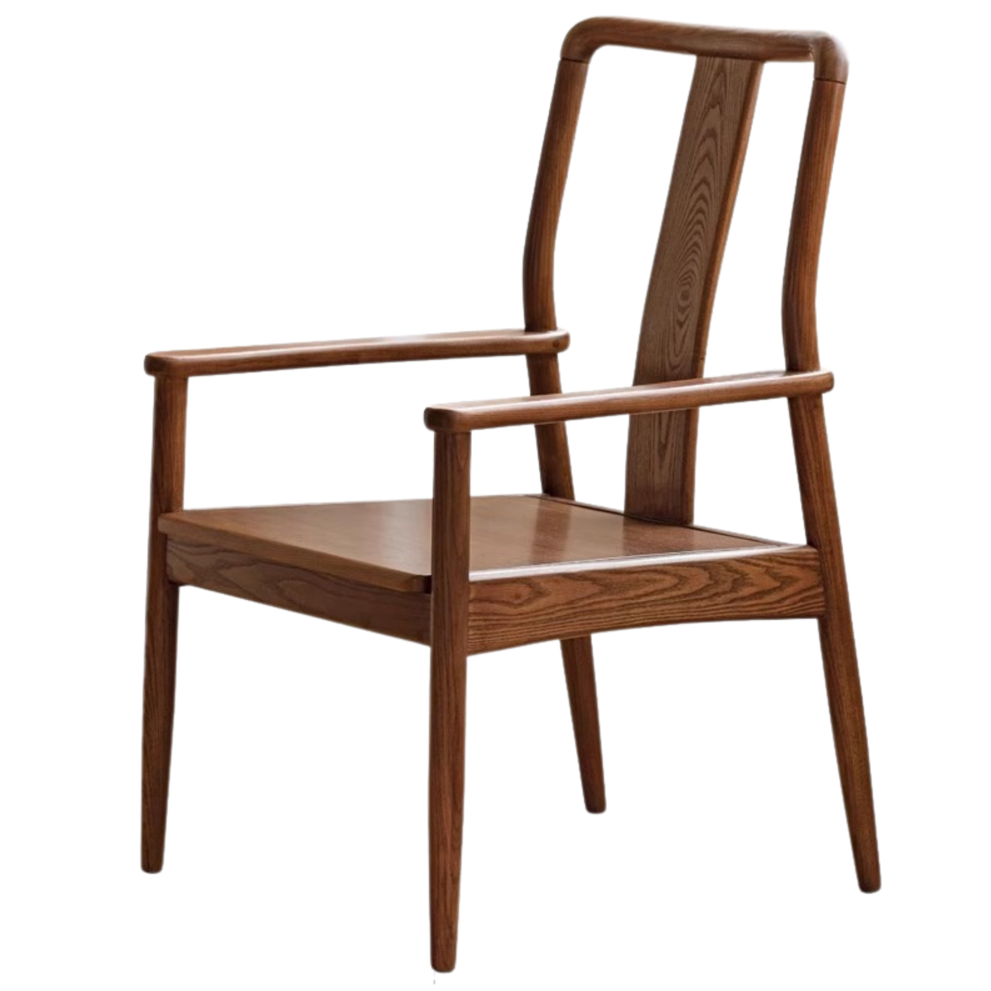 Black Walnut, Ash Solid Wood Backrest Dining Armchair