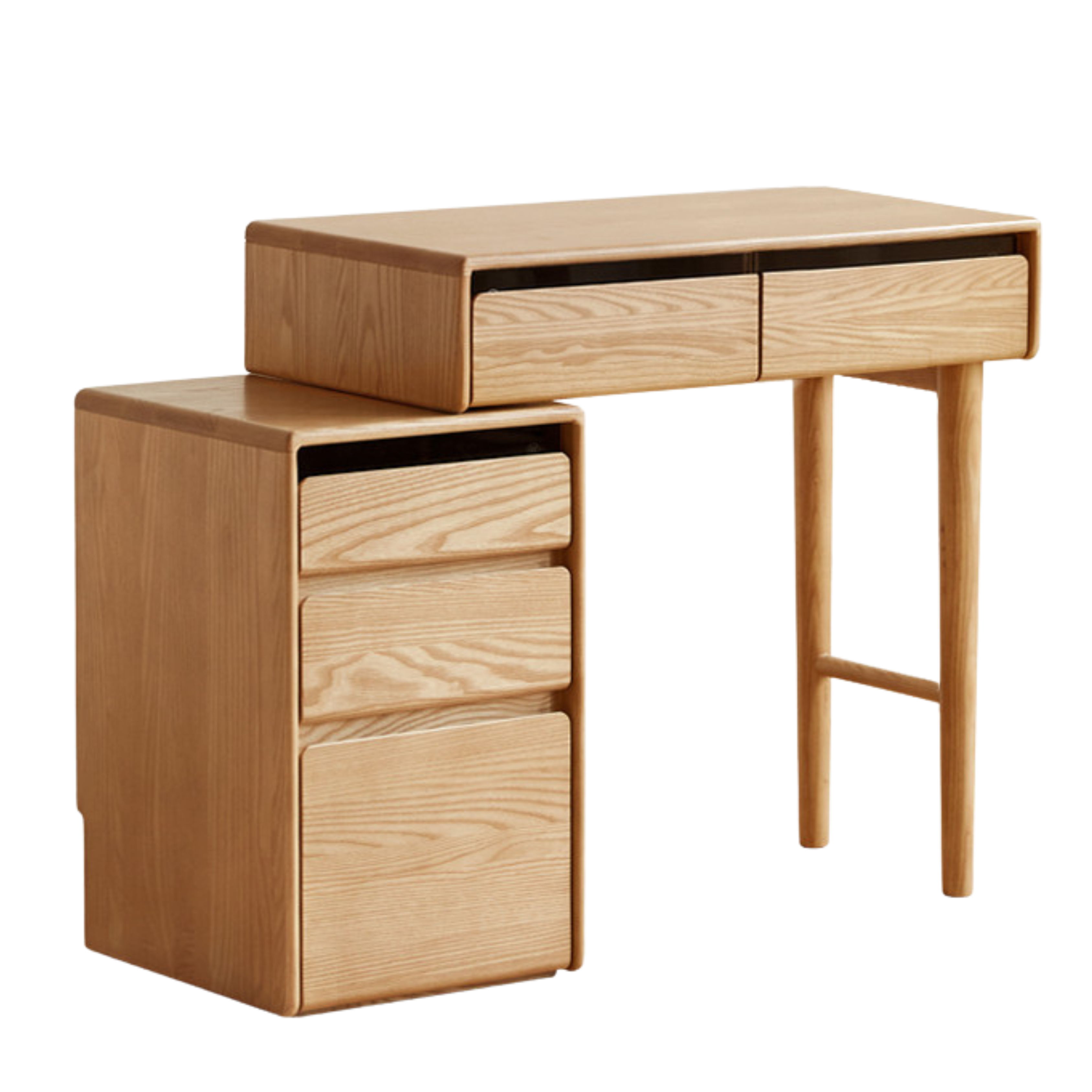 Black Walnut, Oak, Ash, Sandalwood Solid Wood Retractable Dressing Table.