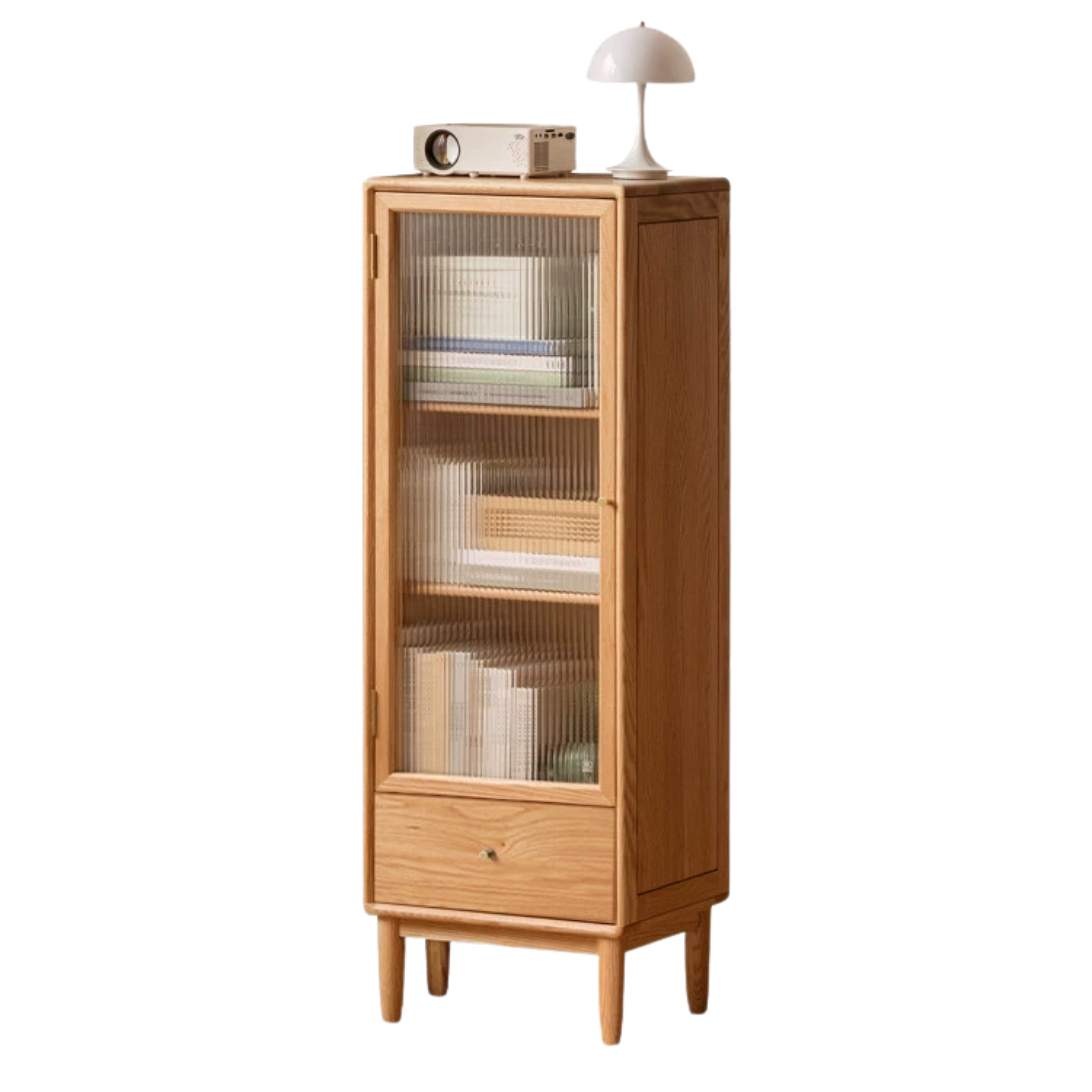Beech Solid Wood Side Cabinet, Small Bookcase.