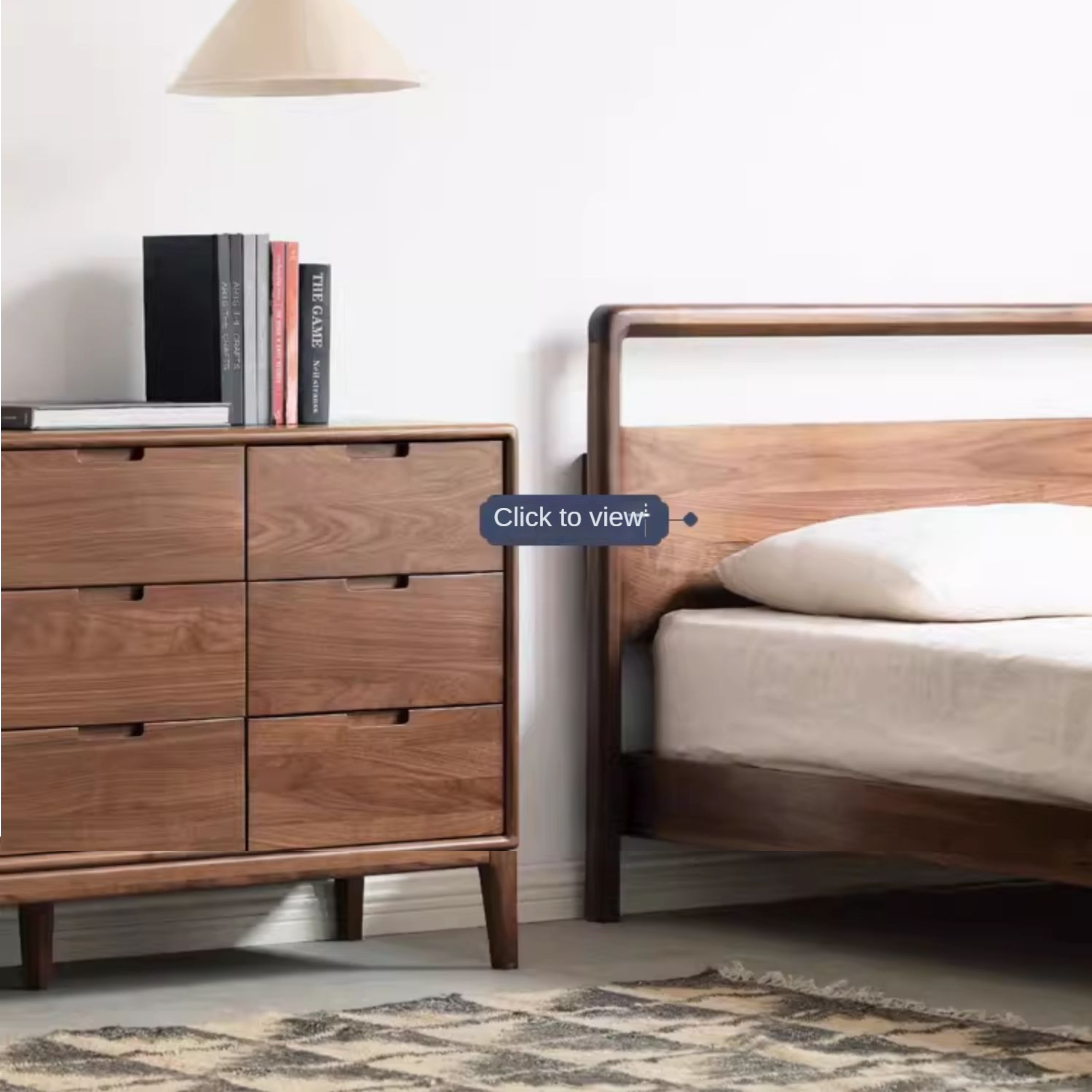 Ash Solid Wood Storage Cabinet Against the Wall