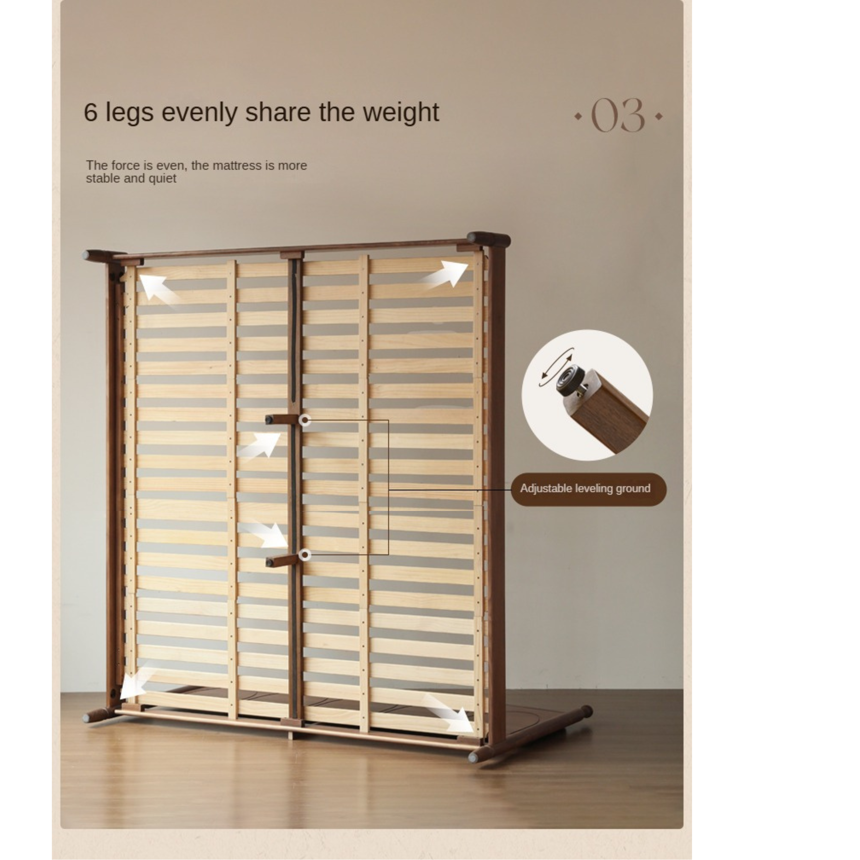 Black Walnut, Poplar Solid Wood Big Bed Retro French