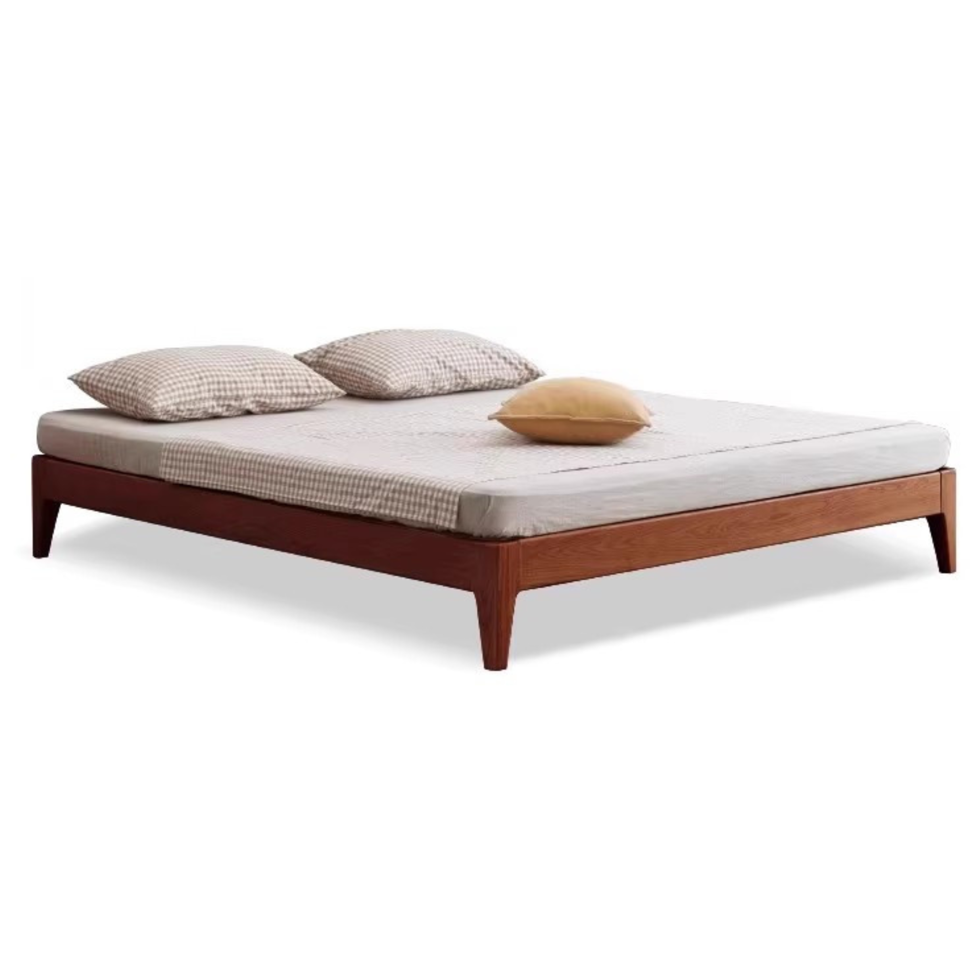 Oak, Ash Solid Wood Platform Bed, Headboard-Free Bed Modern Minimalist