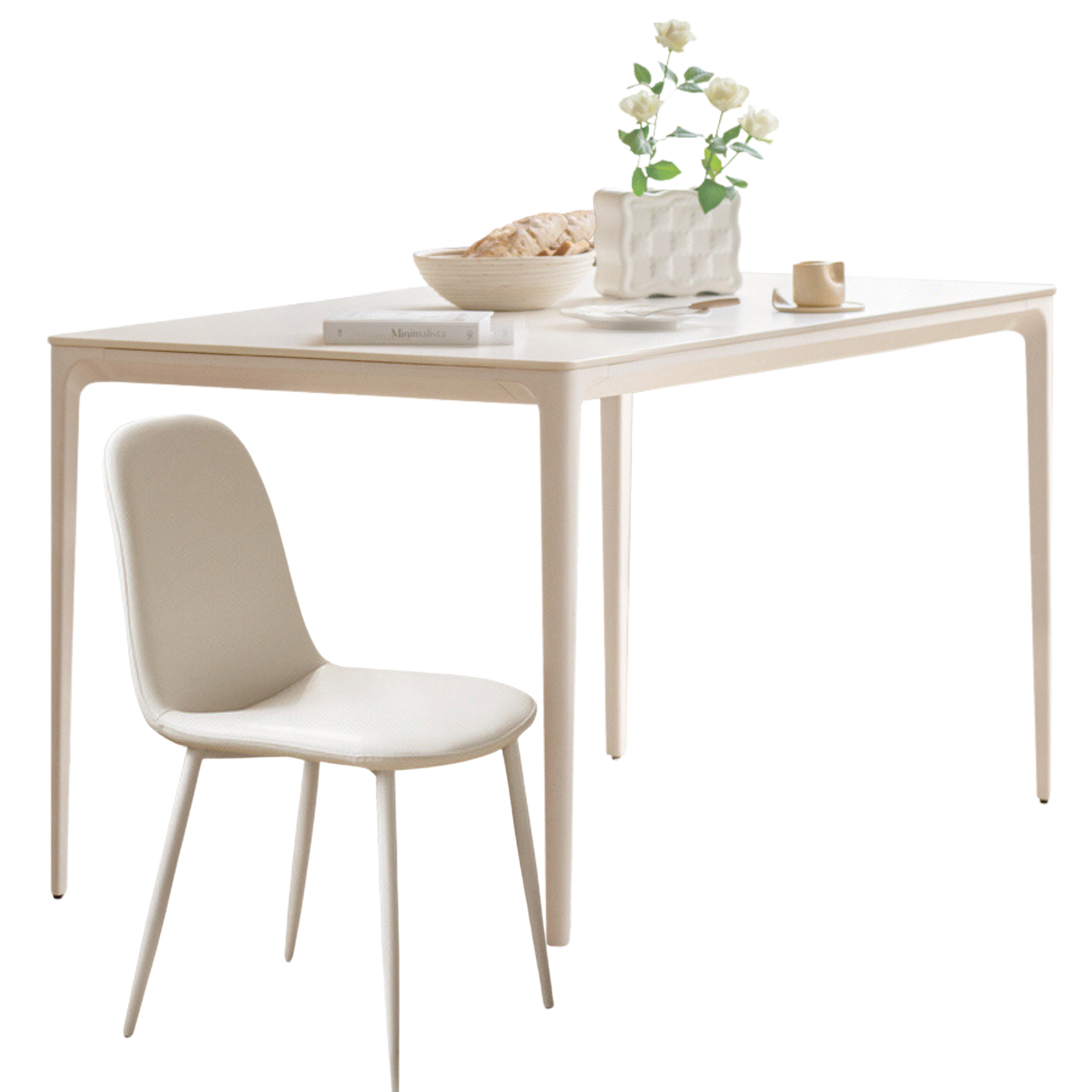 Rock Slab Dining Table Iron-cream
