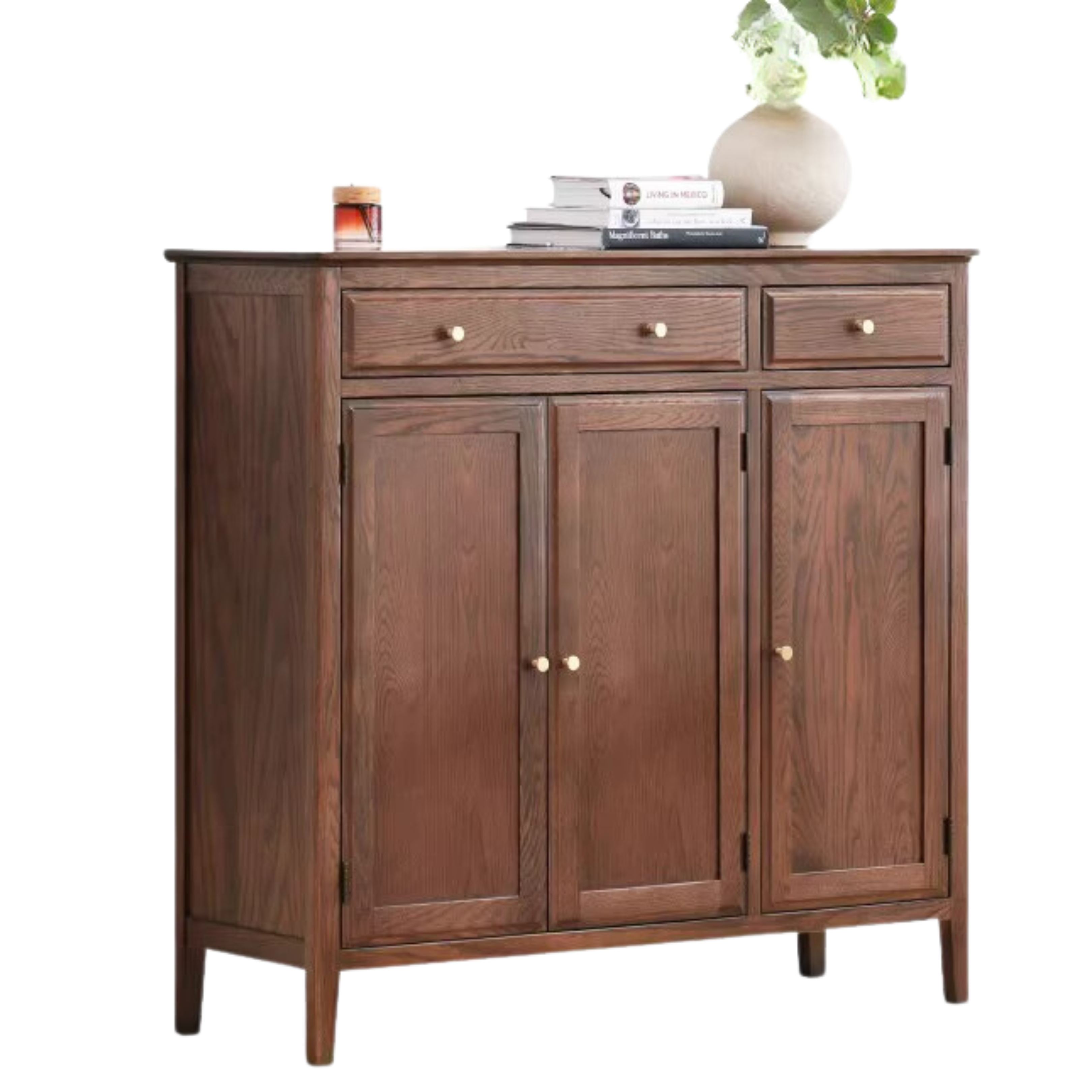 Oak Solid Wood American Style Shoe Cabinet