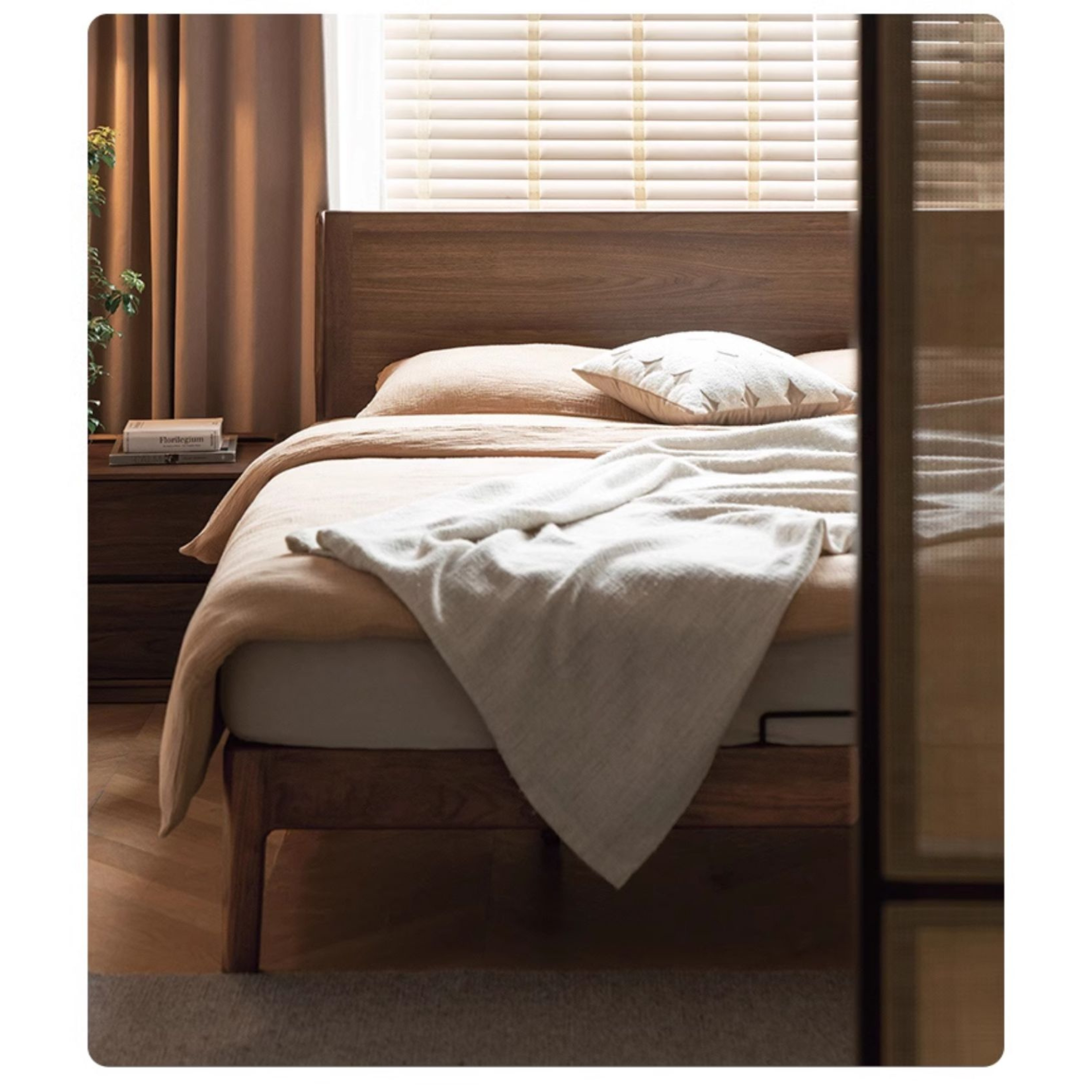 North American Black Walnut Solid Wood Large Bed