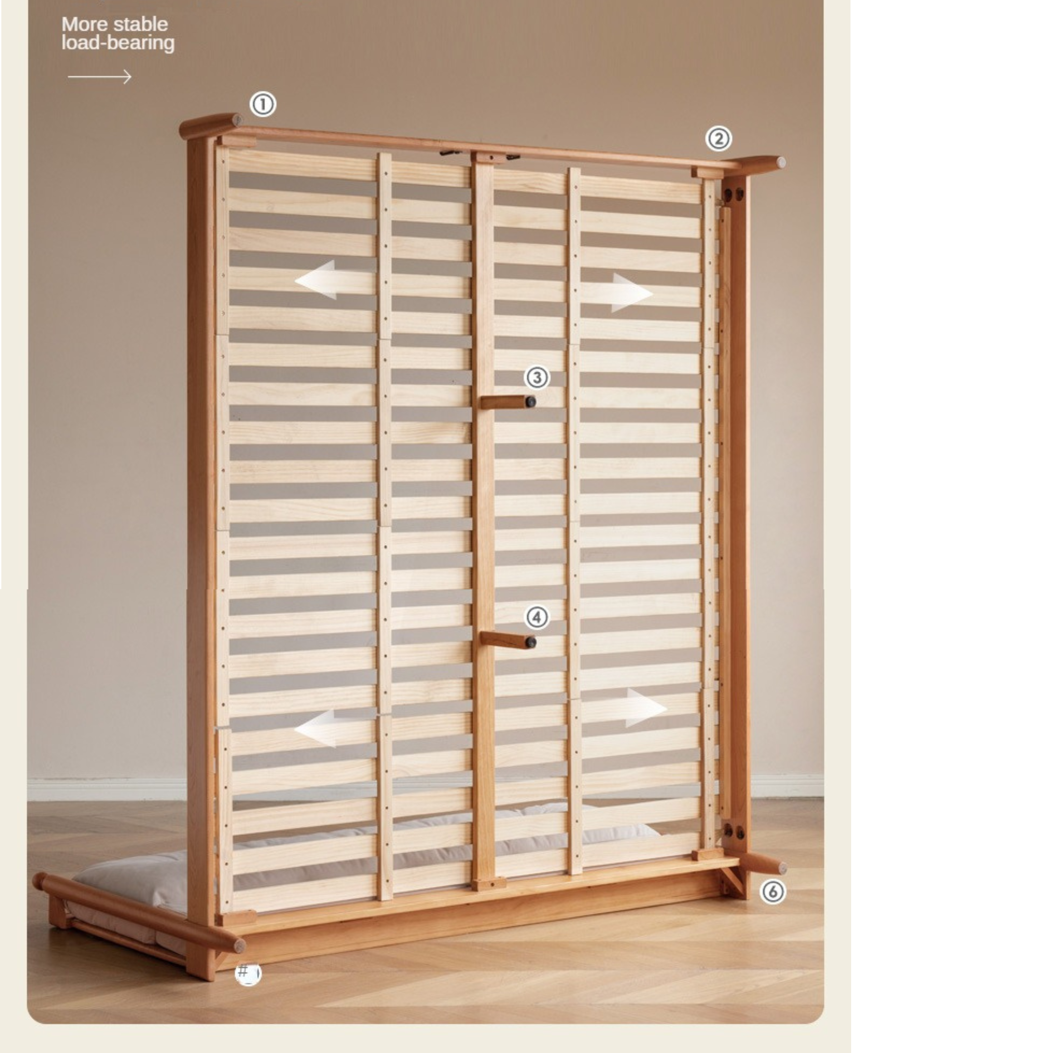 Cherry Solid Wood Soft Retro Bed