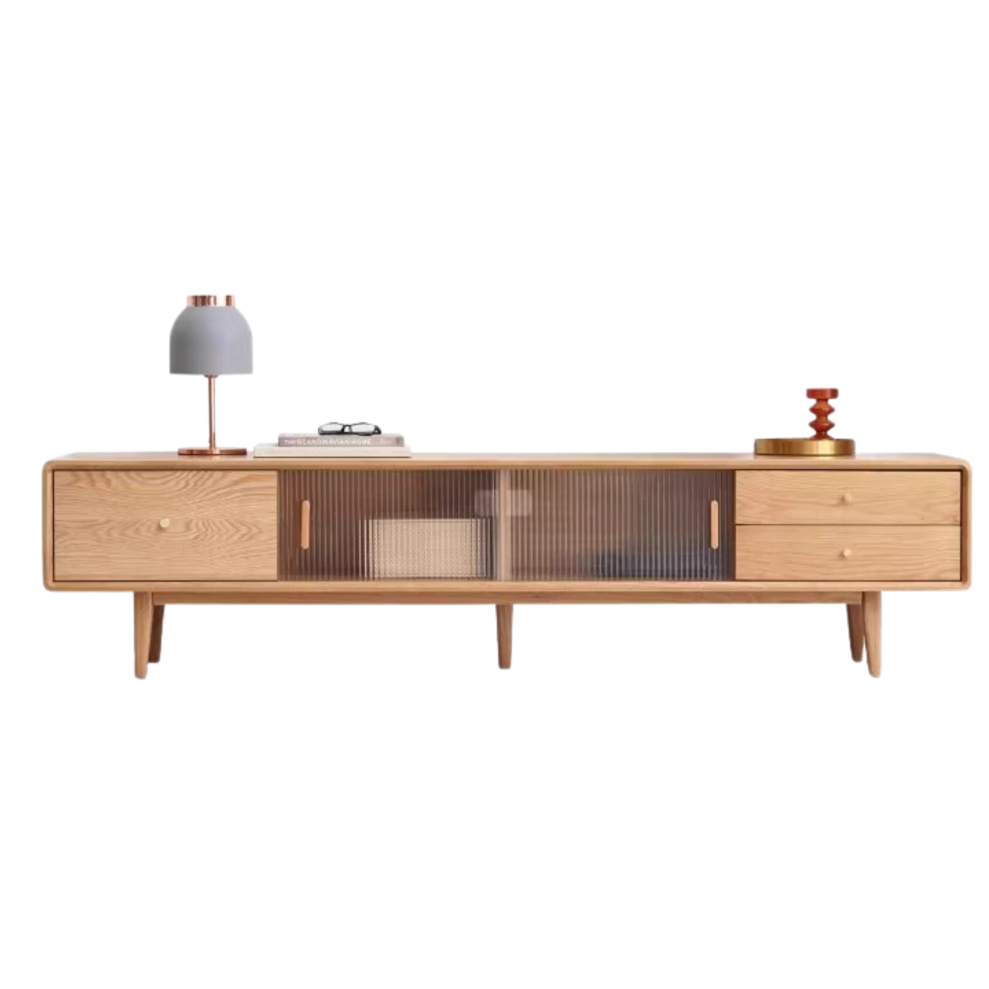 Oak, Beech Solid Wood, Solid RubberWood TV Stand