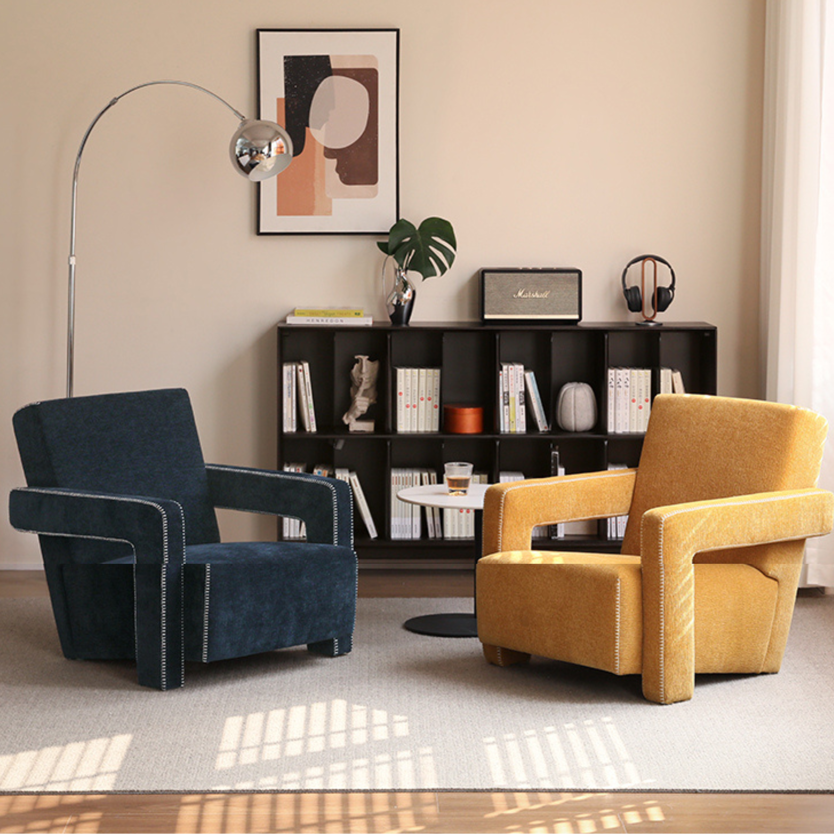 Fabric Armchair Italian Minimalist.