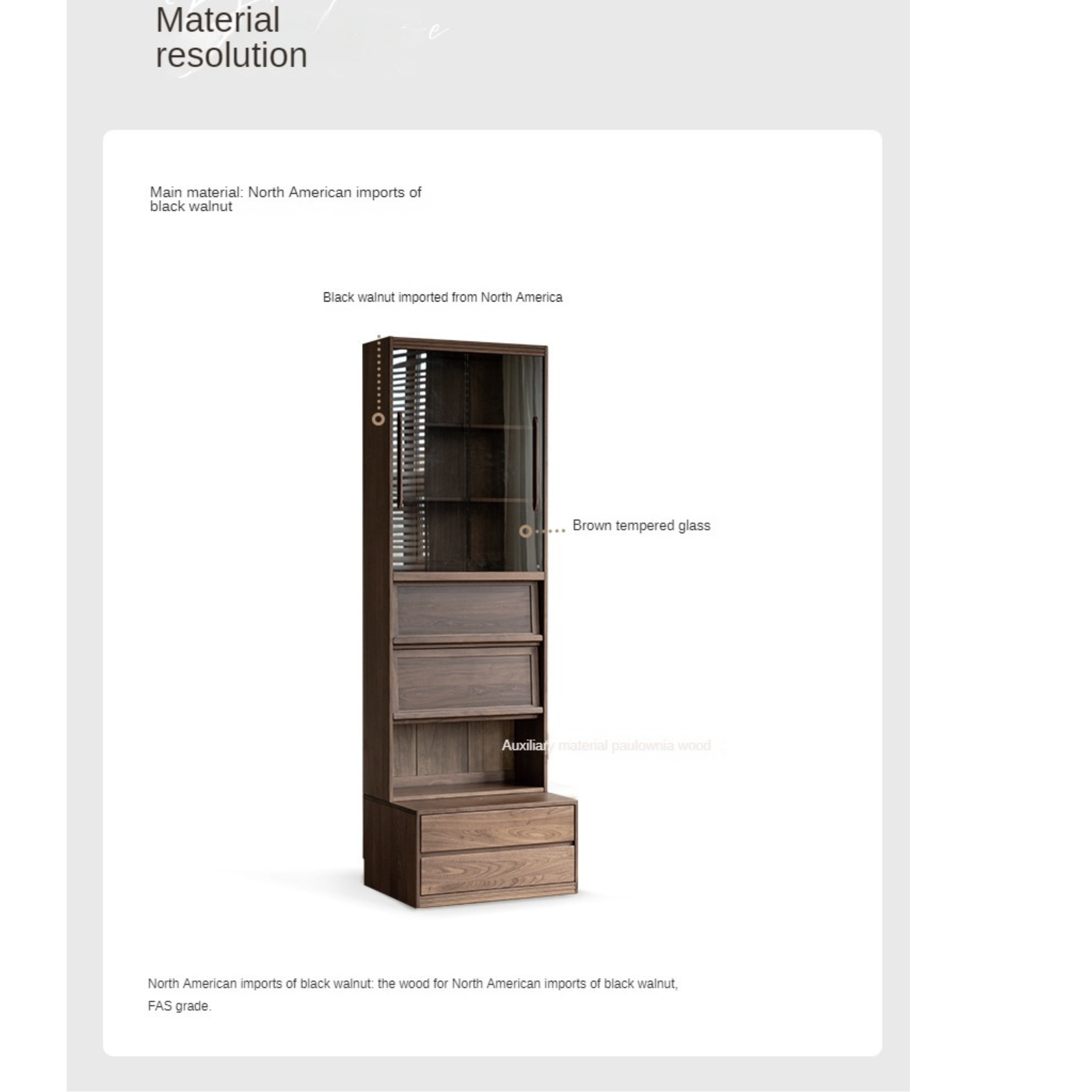 Black Walnut, Oak, Sandalwood, Ash Solid Wood Light Luxury Combined Bookshelf With Seat