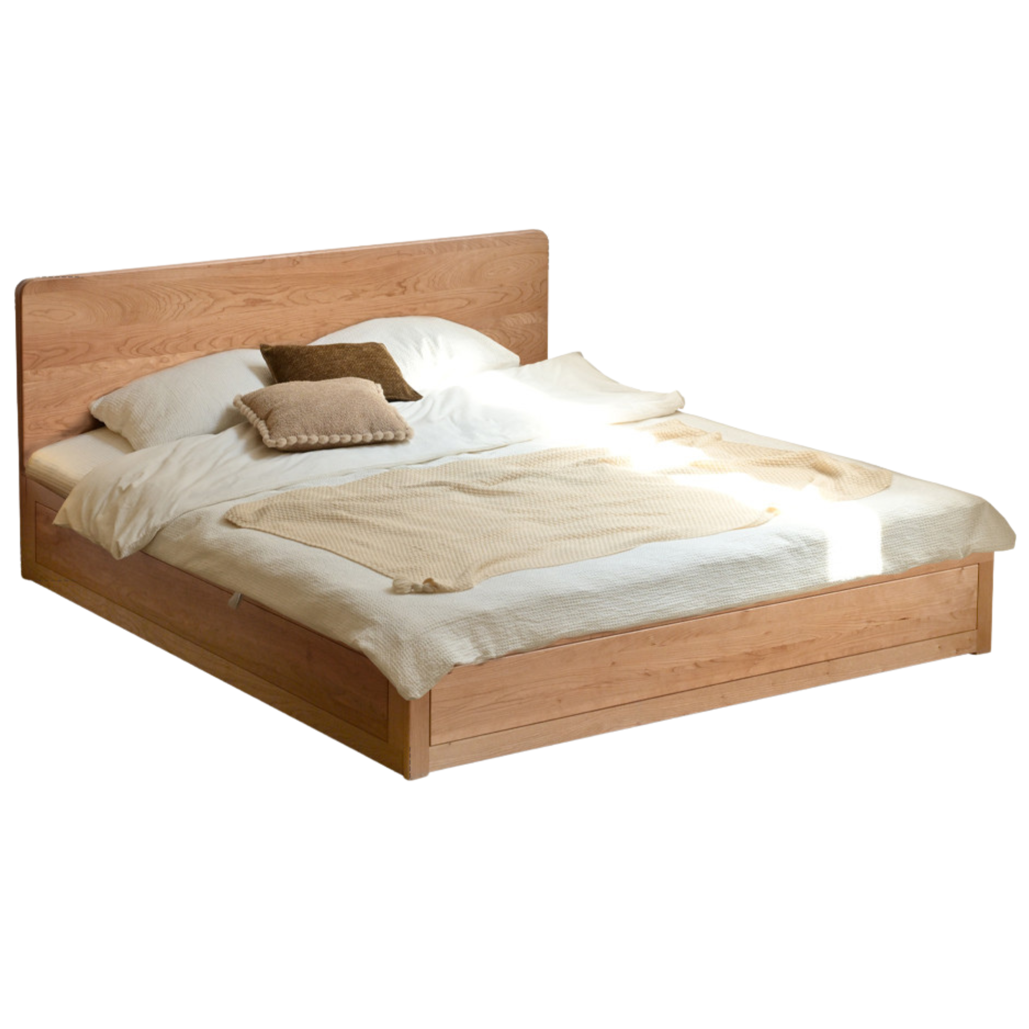 Cherry Solid Wood Box Bed