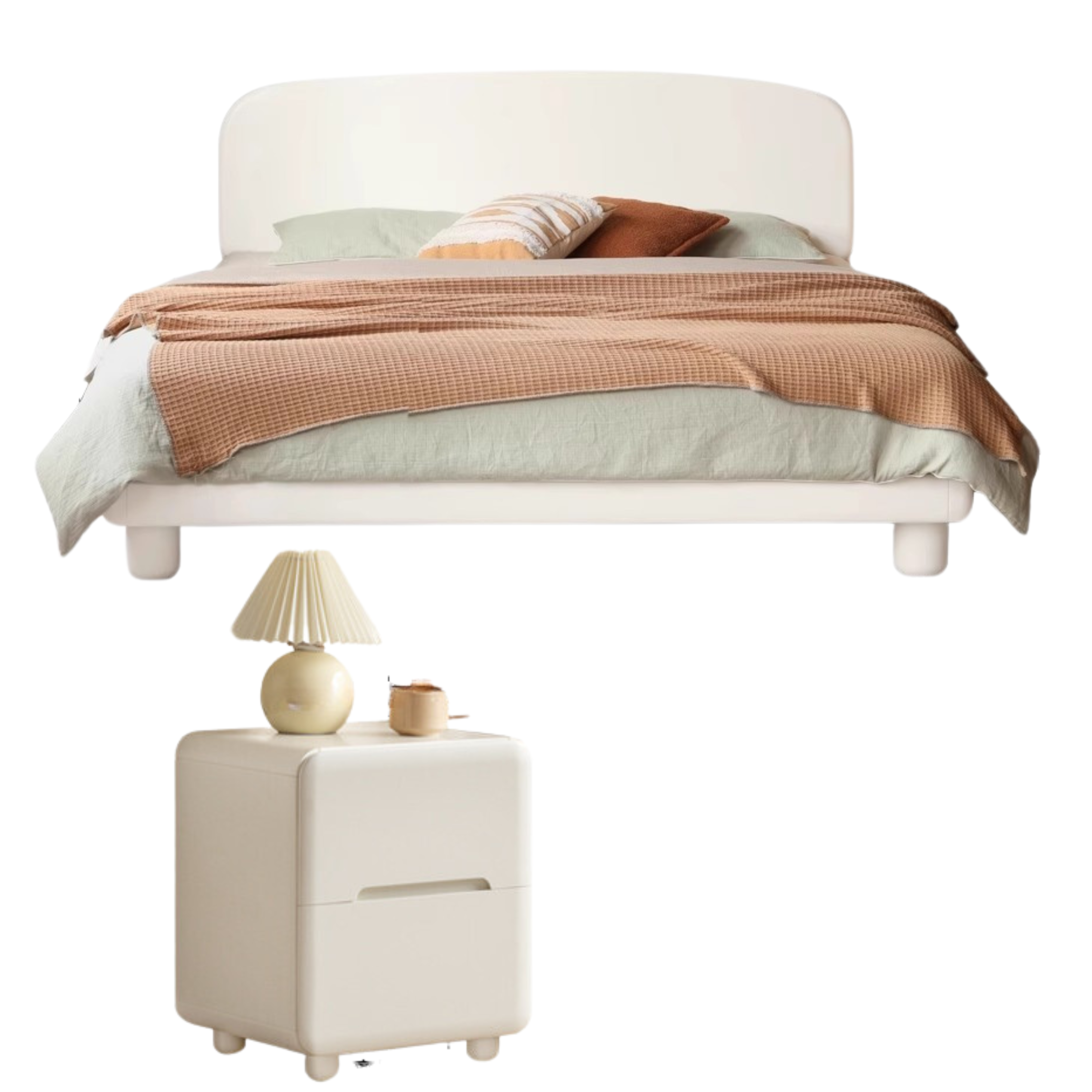 Poplar Solid Wood French Cream Style Bed