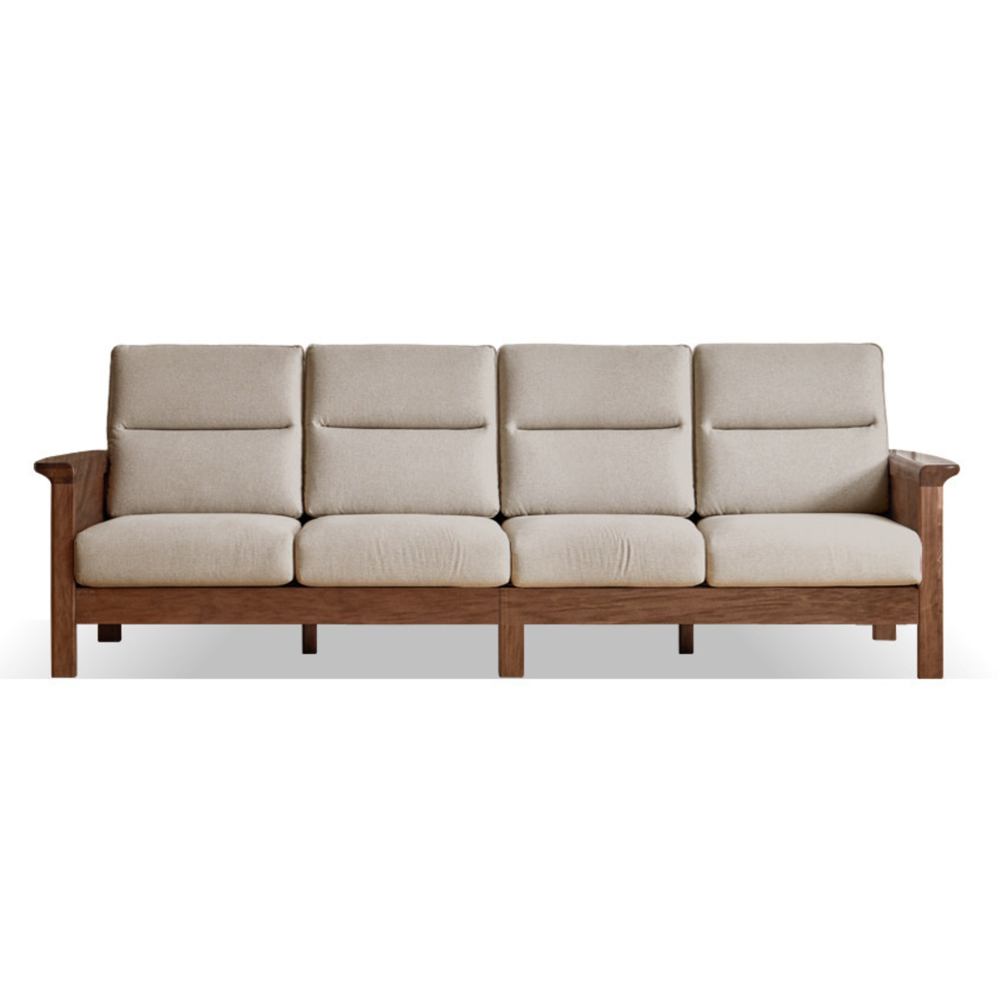 Sandalwood, Black Walnut Solid Wood Fabric Sofa.