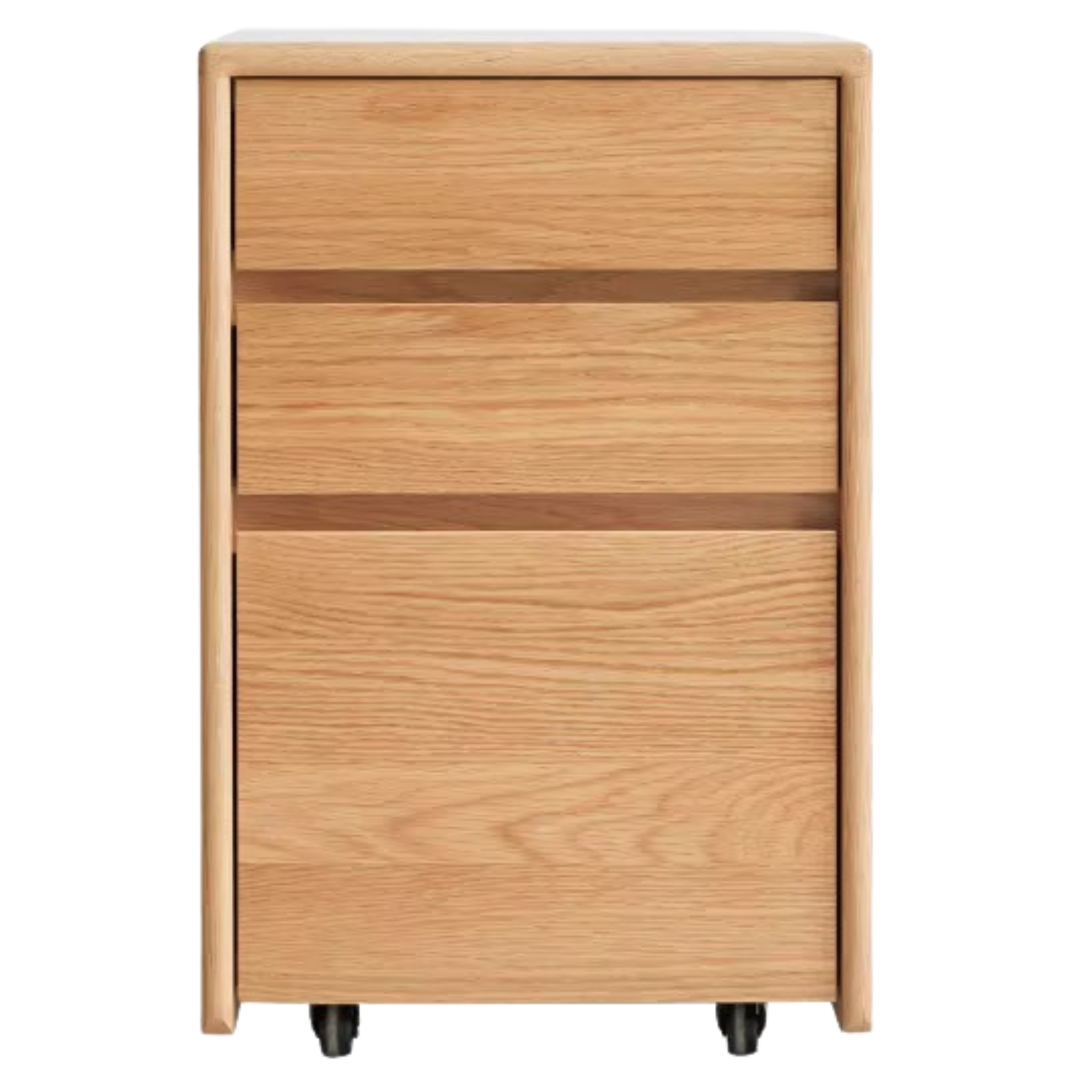 Oak Solid Wood Desk Cabinet with Drawers