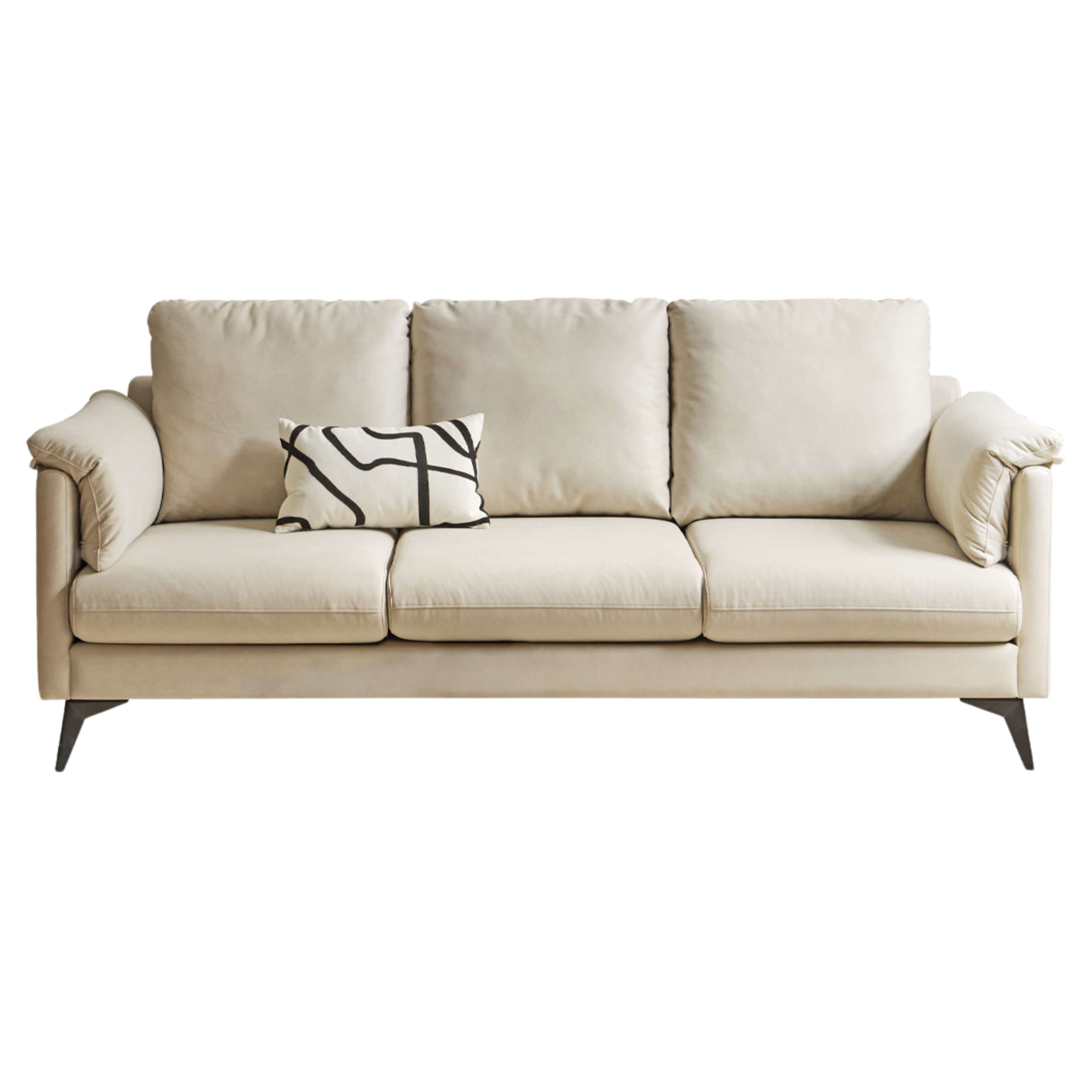 Technology Cloth Glutinous Rice White Sofa.